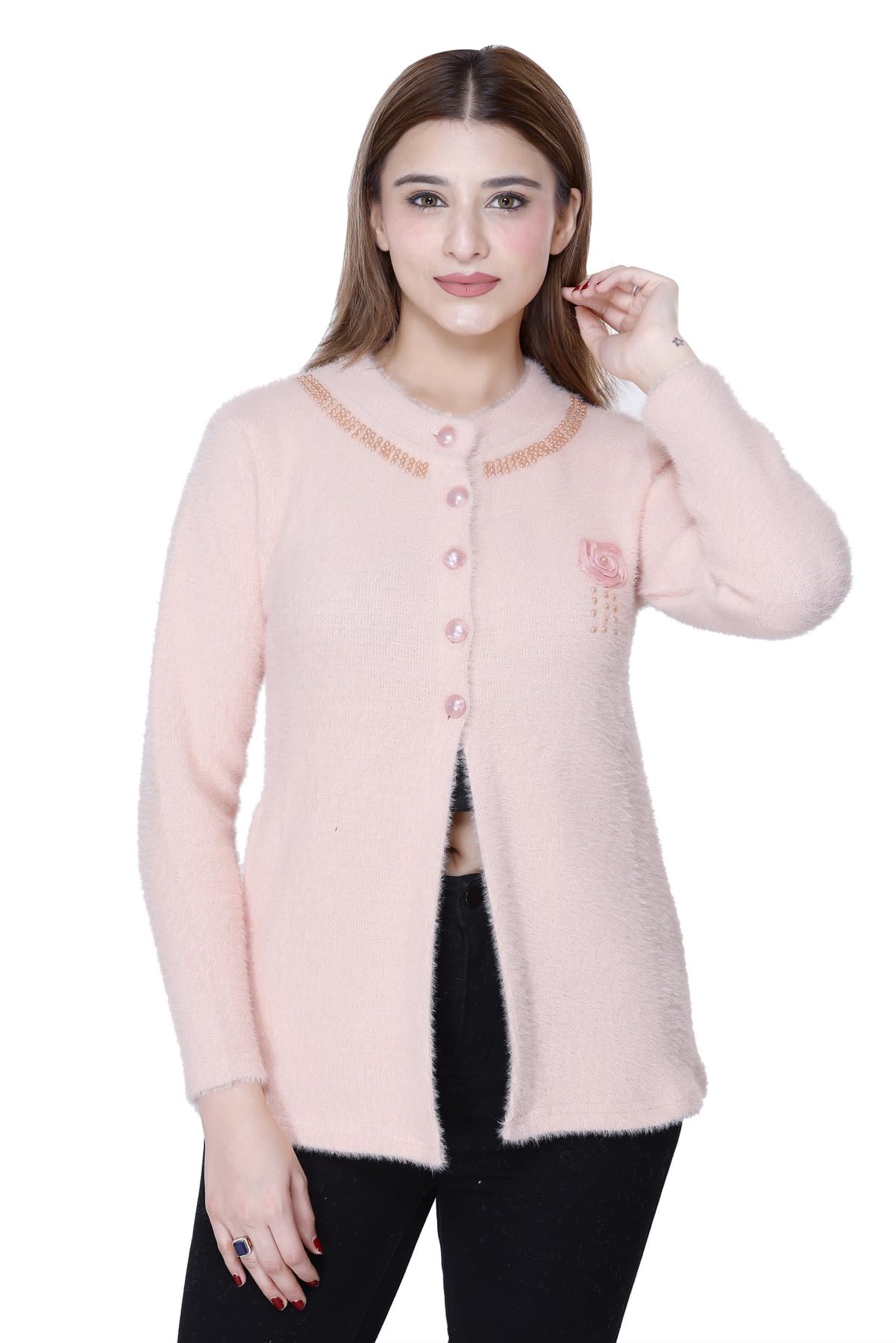 fashstore Womens Winter Wear self Design Regular Cardigan Sweater-picture-50