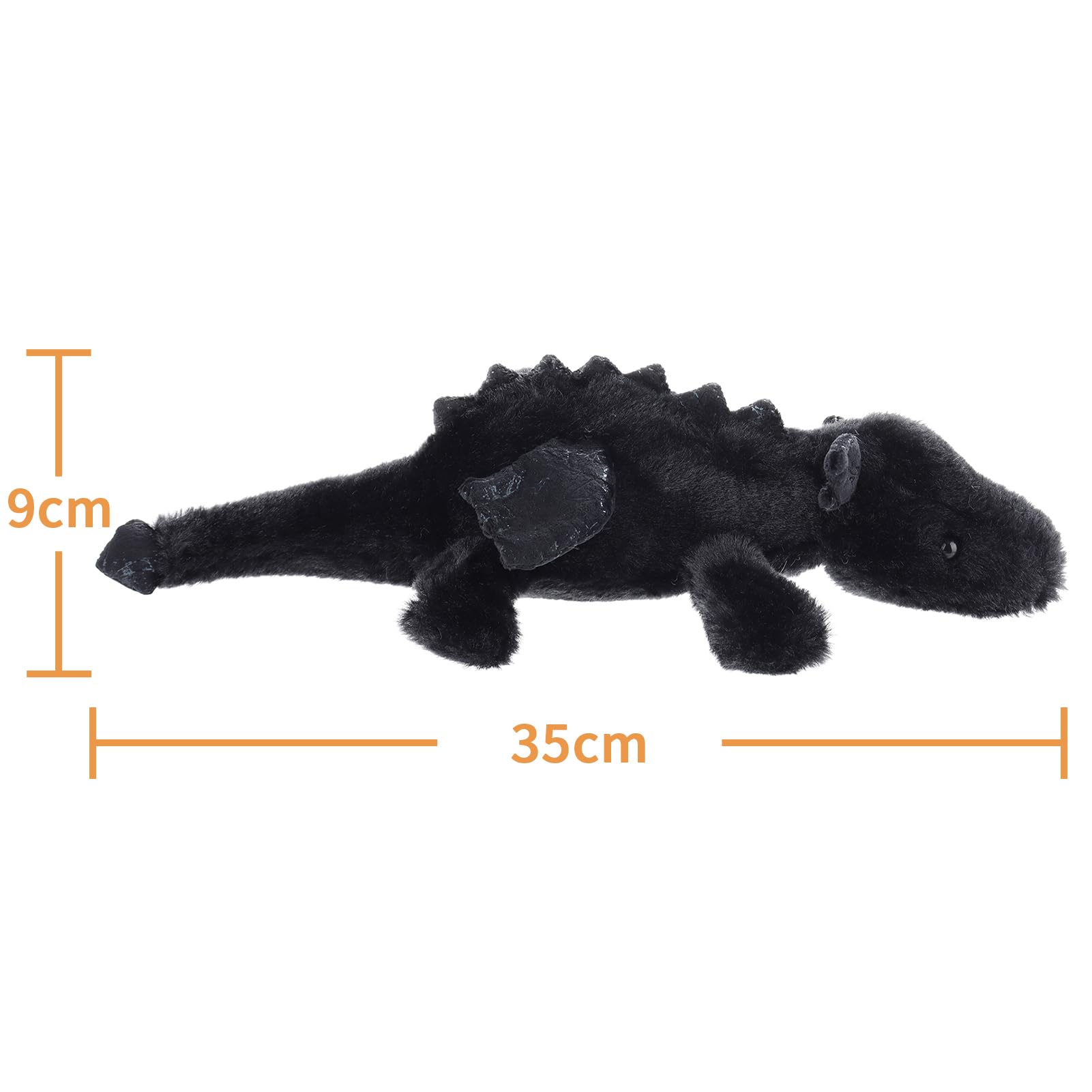 Apricot Lamb Cute Toys Plush Black Lying Dragon Stuffed Animal Soft Cuddly Perfect for Kids 15 Inches - Image 2