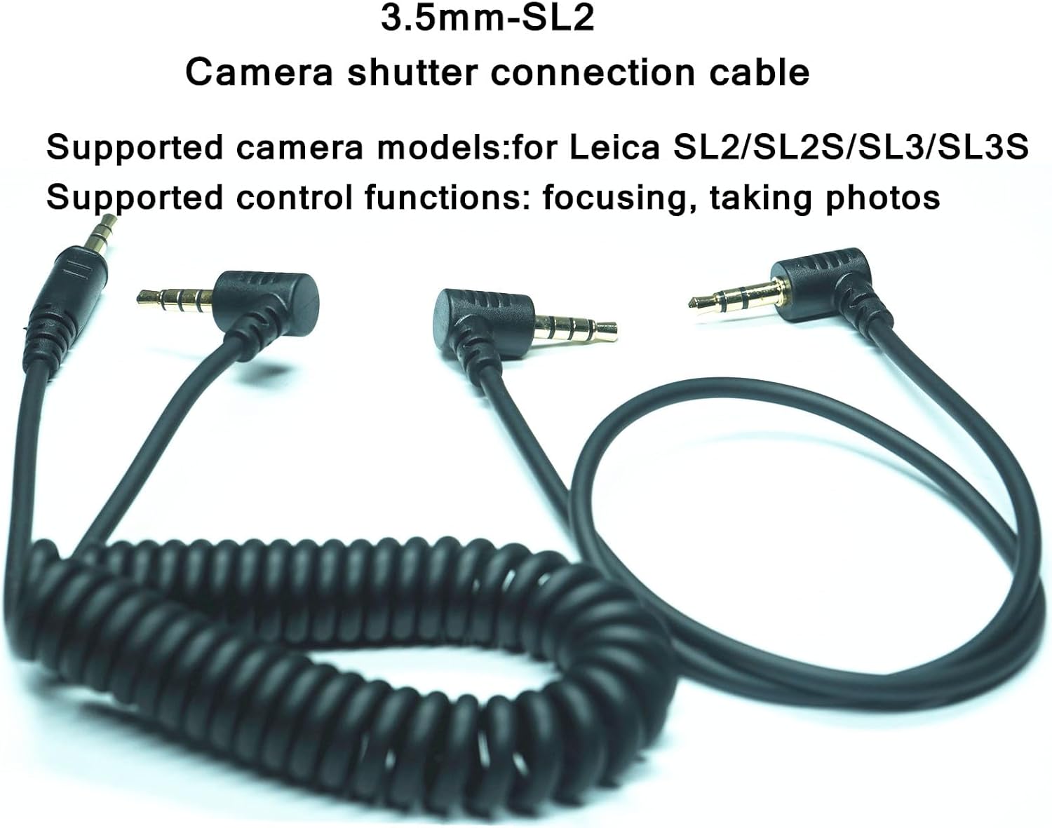3.5MM-SL2(TRRS3.5) for Leica Camera Shutter Release Cable is Suitable to SL2/SL2S/SL3/SL3S Focusing and Photography Cables Focusing and Photo-Taking Function (3.5mm-SL2 2pcs)