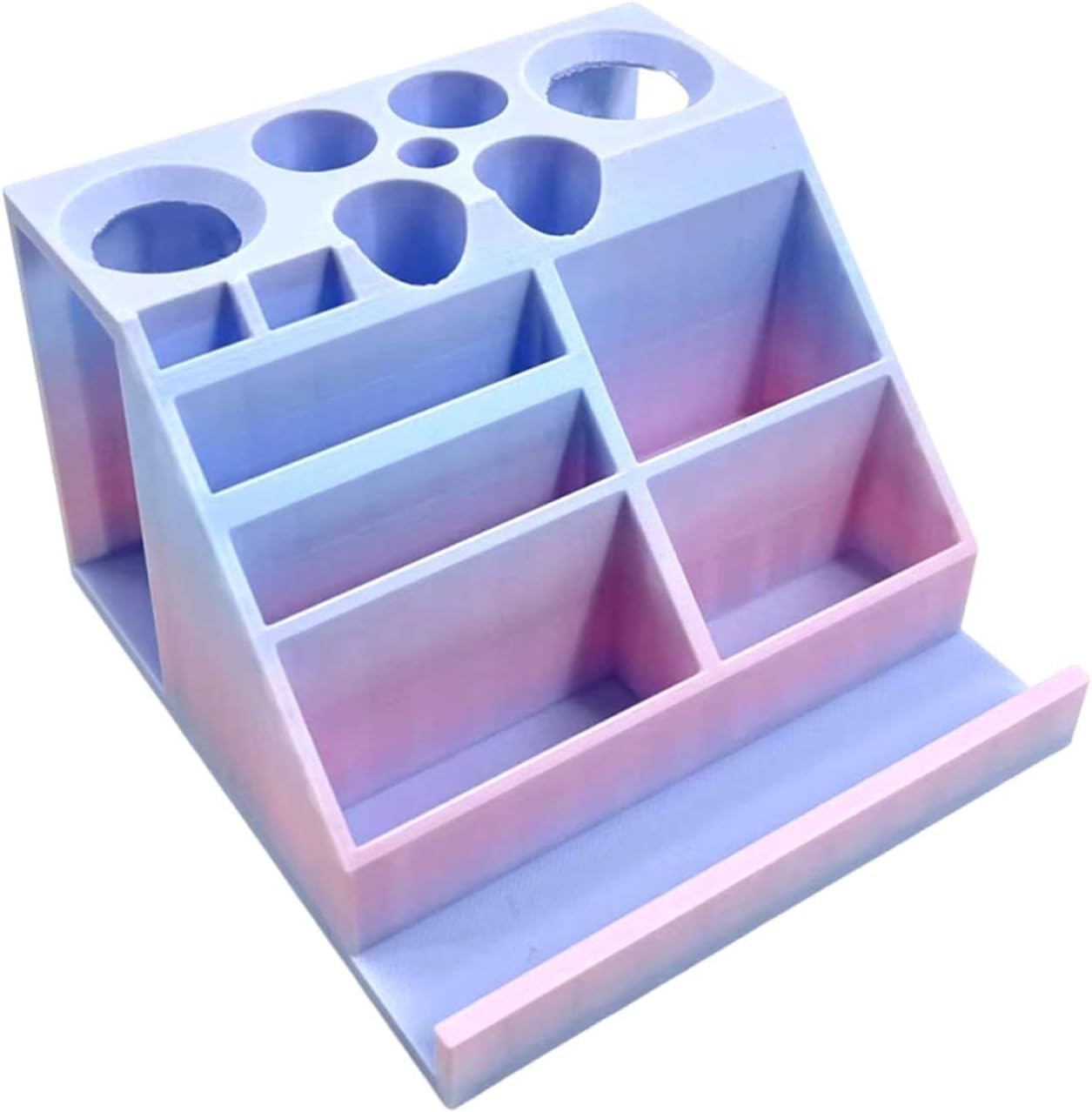Storage Rack with Drill Leak-Proof Funnel Storage Container 3D Printing for Boys Girls Adults Students Home Office Leisure (Blue Pink Gradient Color is not Fixed)