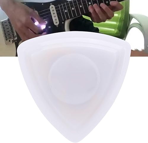 Miniatura 5 de Tomotato Púas de guitarra acústica, púas luminosas, púas triangulares, púas de instrumentos musicales para tocar y recoger, (blanco)