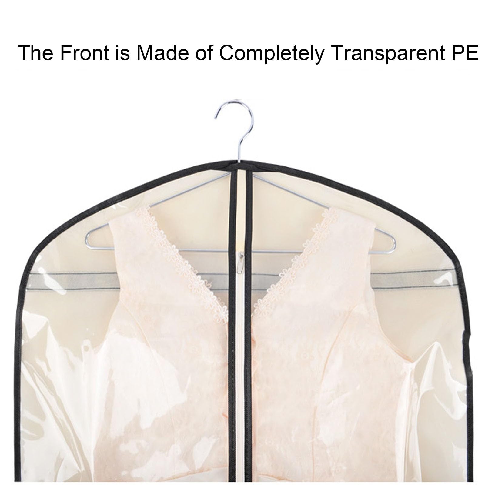 Custodia Copriabiti Antipolvere da Sposa, Traspirante e Trasparente Custodie per Abiti, Abiti da Sera, Completi, Cappotti(24x10x79in/60x25x200cm)