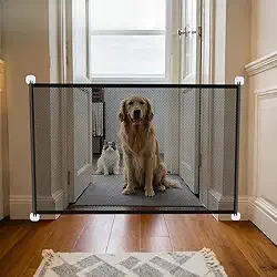 Tela Protetora de Segurança para Bebês e Pets – Grade Portátil para Portas e Escadas, Reutilizável, em Nylon Resistente 182x76cm