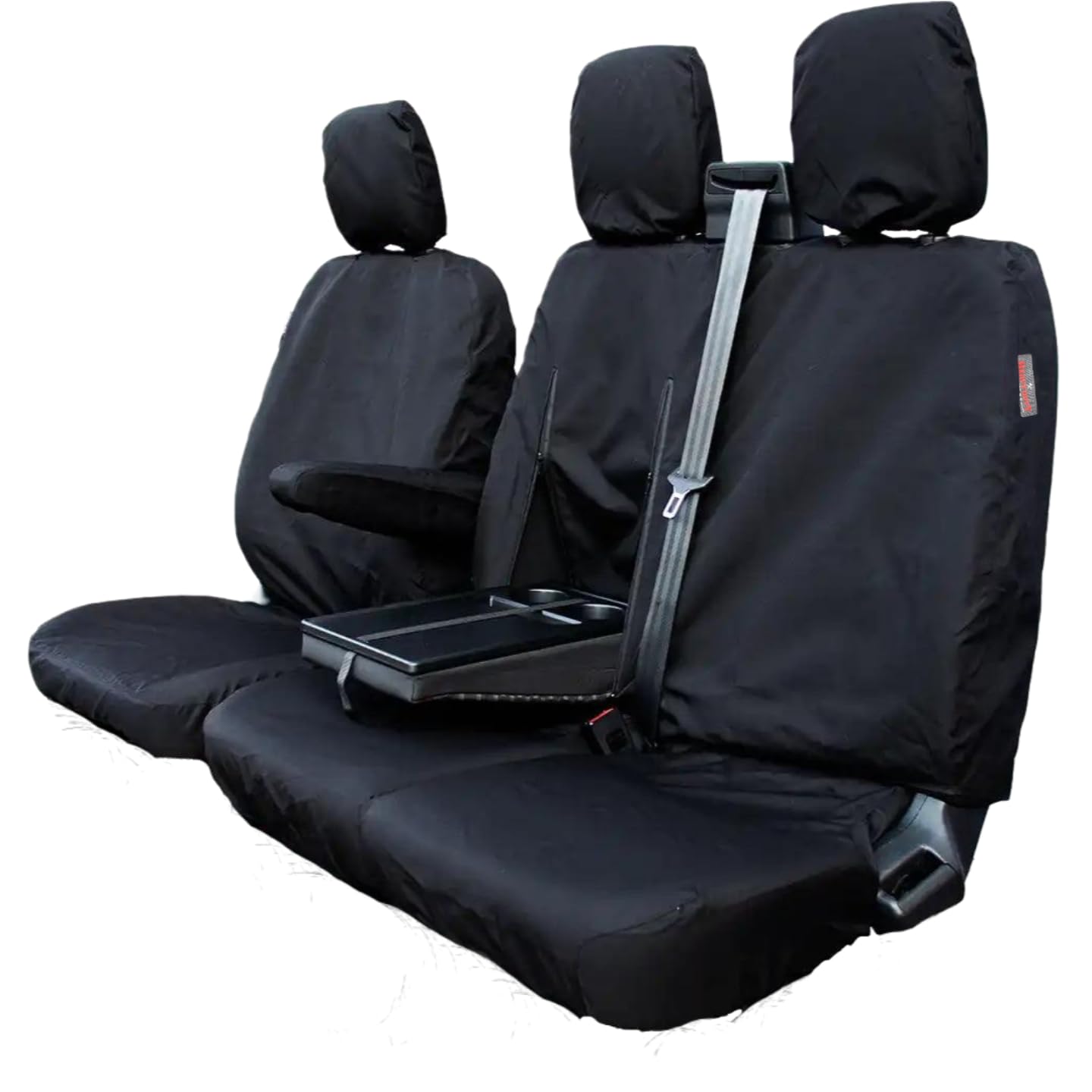Tailored Waterproof Heavy-Duty Seat Covers to fit the Ford Transit Custom Van 2013 2014 2015 2016 2017 2018 2019 2020 2021 2022 2023 | Driver & Double Set, Black