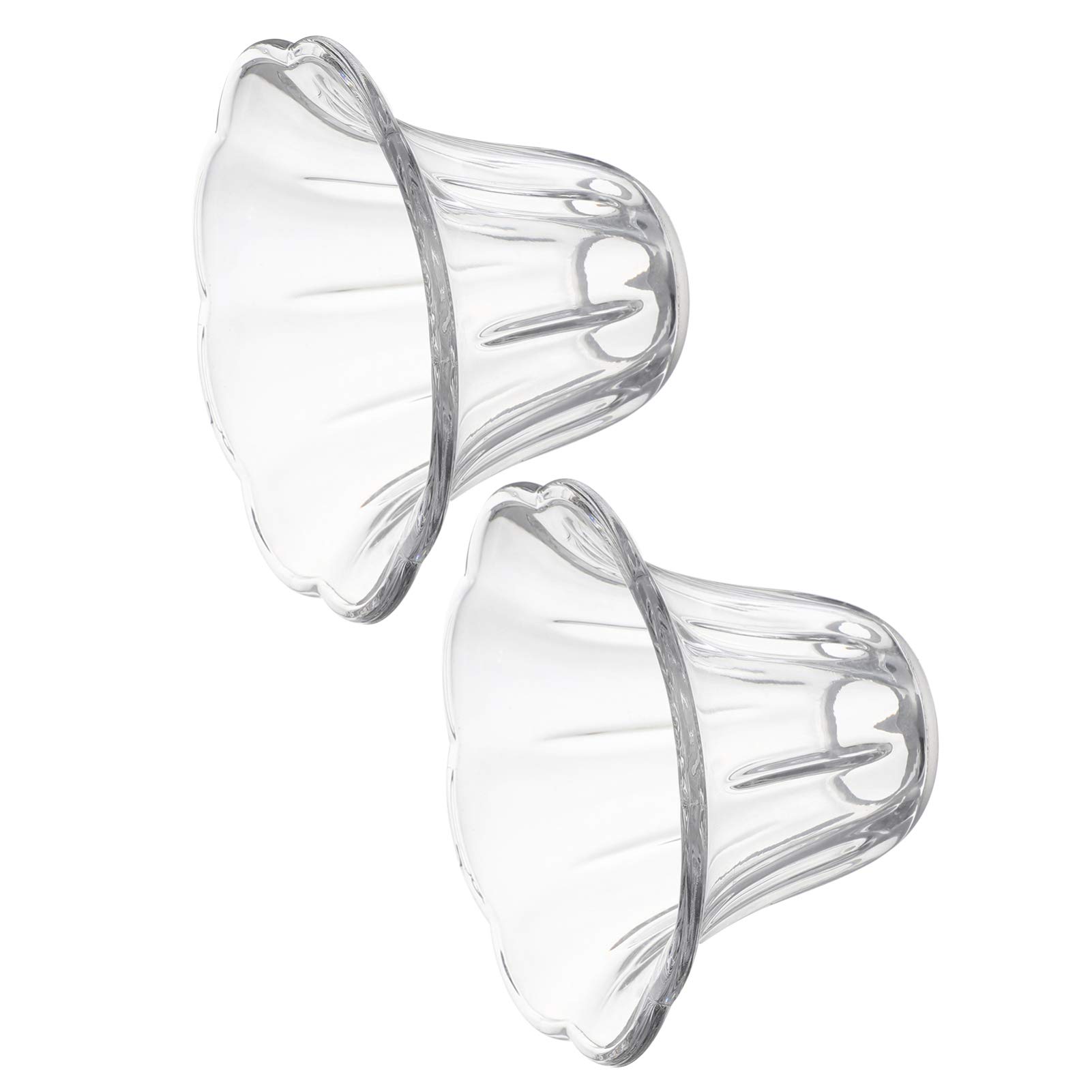 SHINEOFI Copri Lampadina E27 in Vetro Trasparente, 2 Pezzi, Paralume Protettivo per Lampade da Tavolo e Applique, Stile Classico per Soggiorno e Cameretta