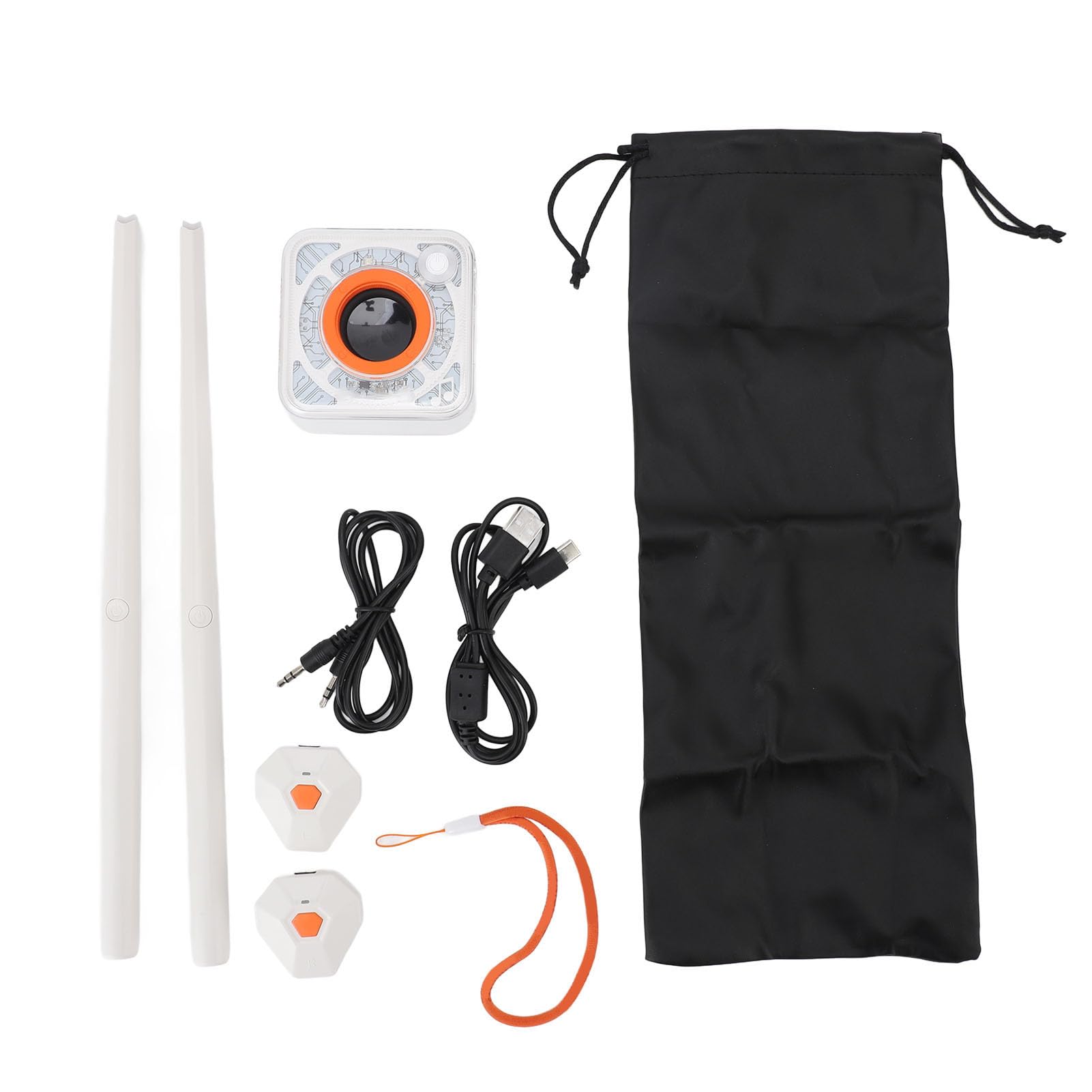 Generic Somatosensory Air Drum Kit Set di Batteria Portatile con Rilevamento del Movimento 3D per realtà Virtuale per la Casa All'aperto, Materiale ABS Leggero, Piacevole Esperienza di Gioco