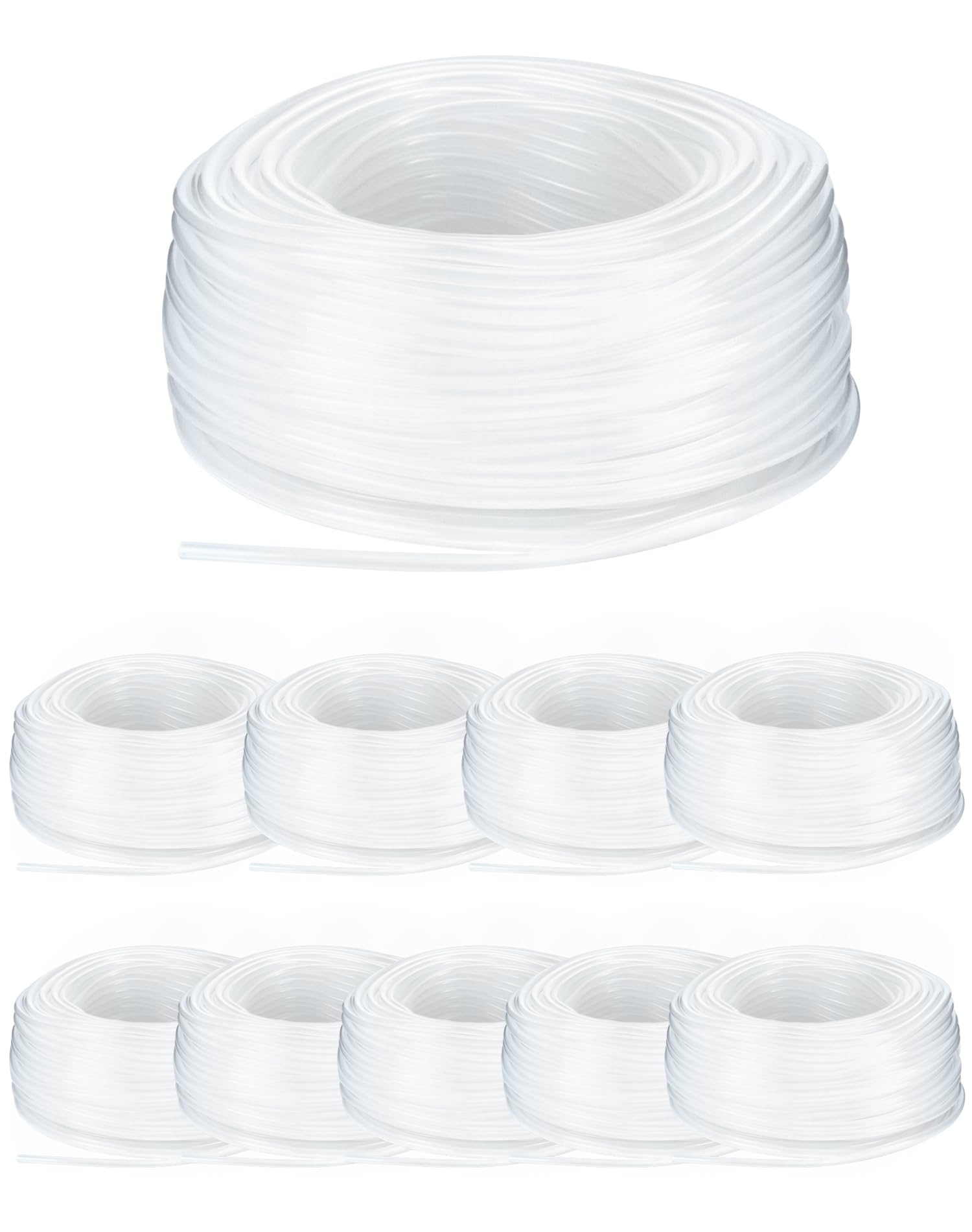 QWORK® 10PCS Tubo in silicone da 50 metri, 3mm ID x OD 6mm, tubo in plastica, lunghezza totale 500m