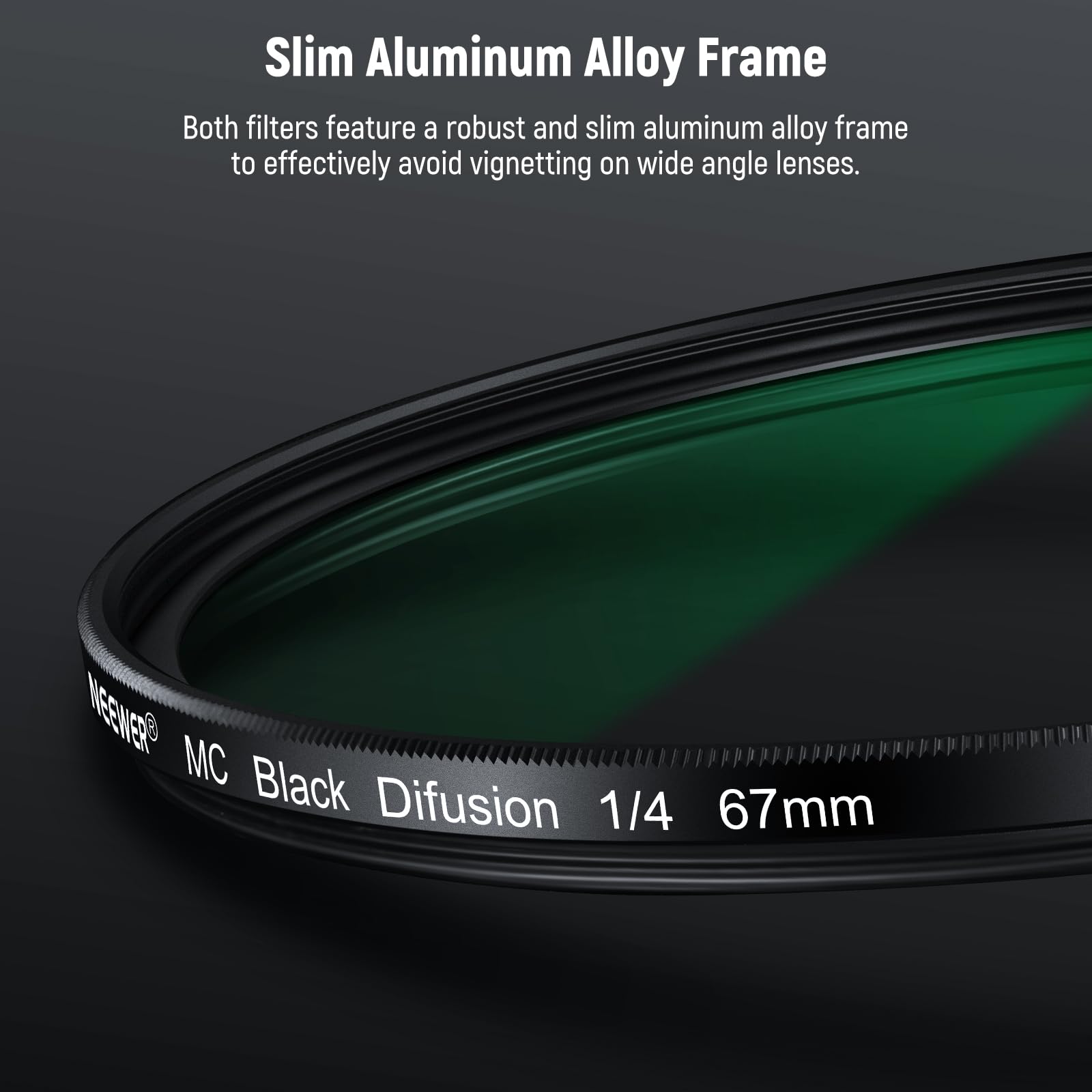 NEEWER 67 mm CPL + Black Mist Diffusion 1/4 zestaw filtrów (2 sztuki), wielowarstwowe szkło optyczne okrągłe polaryzacyjne i marzycielski miękki filtr z efektem kinowym do obiektywu aparatu