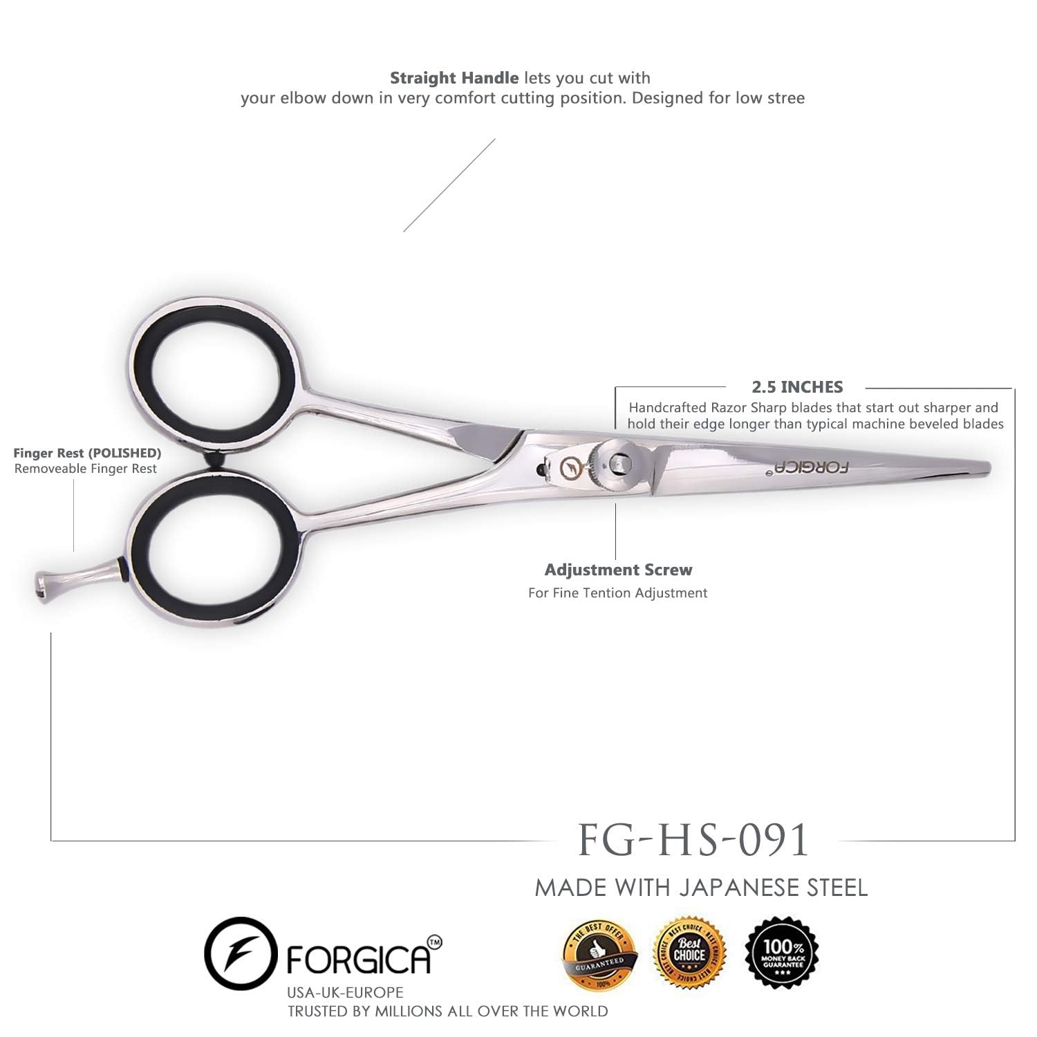 Hair Cutting Scissors Set Straight Edge Razor Red Barber Scissors Blue Barber Scissors Black Hairdressing Scissors (Silver)
