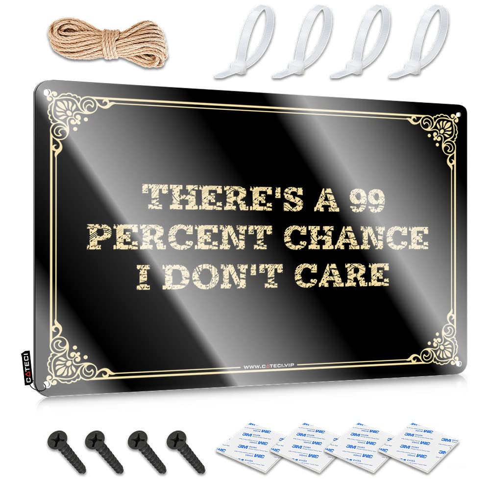 MGHTLCCME Personalized Bar Signs There'S A 99 Percent Chance I Don'T Care Tin Sign Bar Signs For Home Bar Decor Bar For Man Cave(20X30CM)