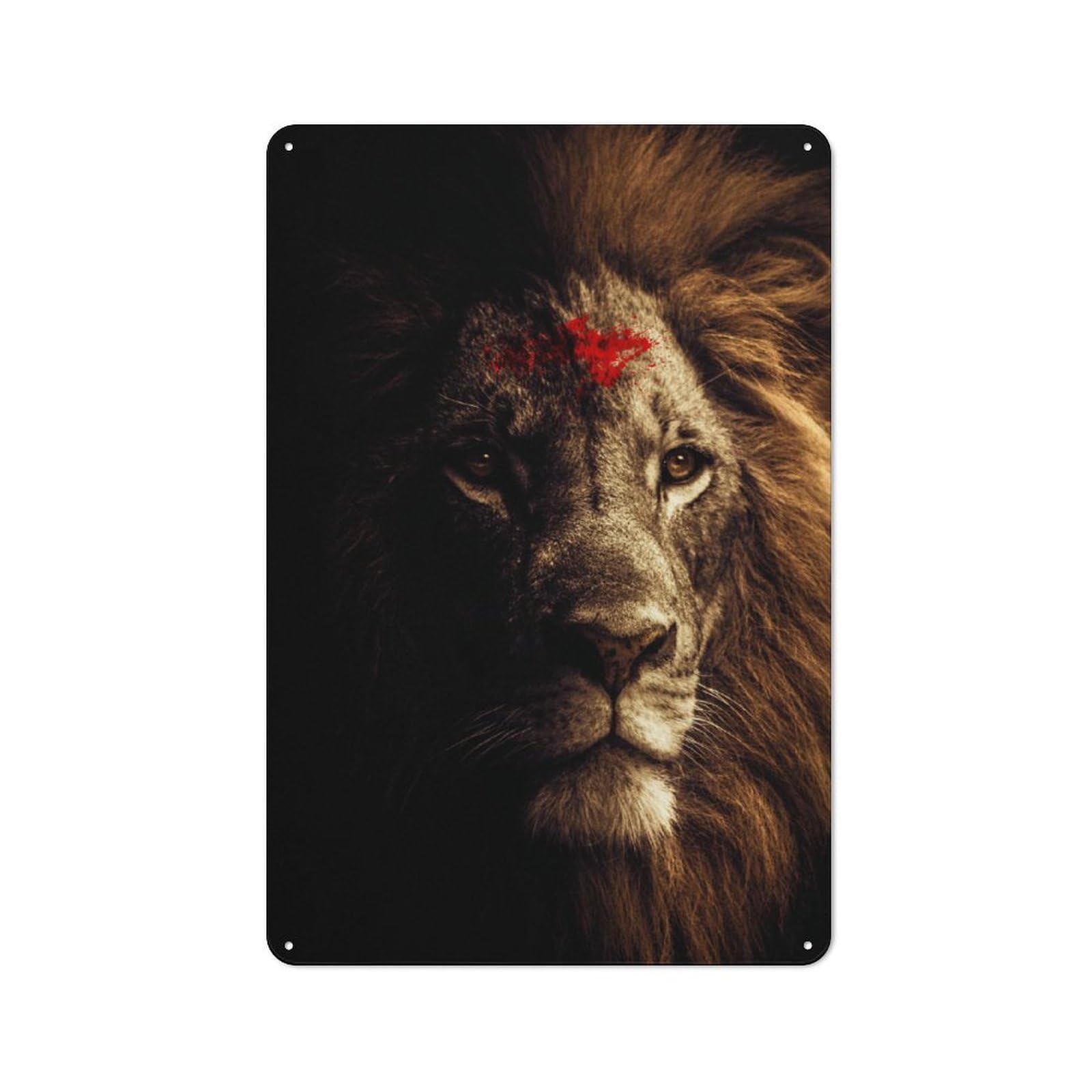 Junmoney Style-14 Vintage Metal Plaque 30X20cm Featuring The Lion King For Home Bar Wall, A Metal Wall Feature For Home Bars And Entertaining Spaces