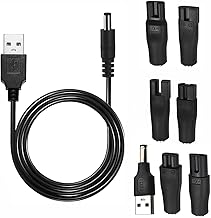Kit Caricatore per Rasoio Cavo di Alimentazione USB da 5 V,Set Di 7 Adattatori Usb, Compatibile Con Rasoi Remington,Adatto a vari tagliacapelli elettrici, rasoi, purificatori, ecc