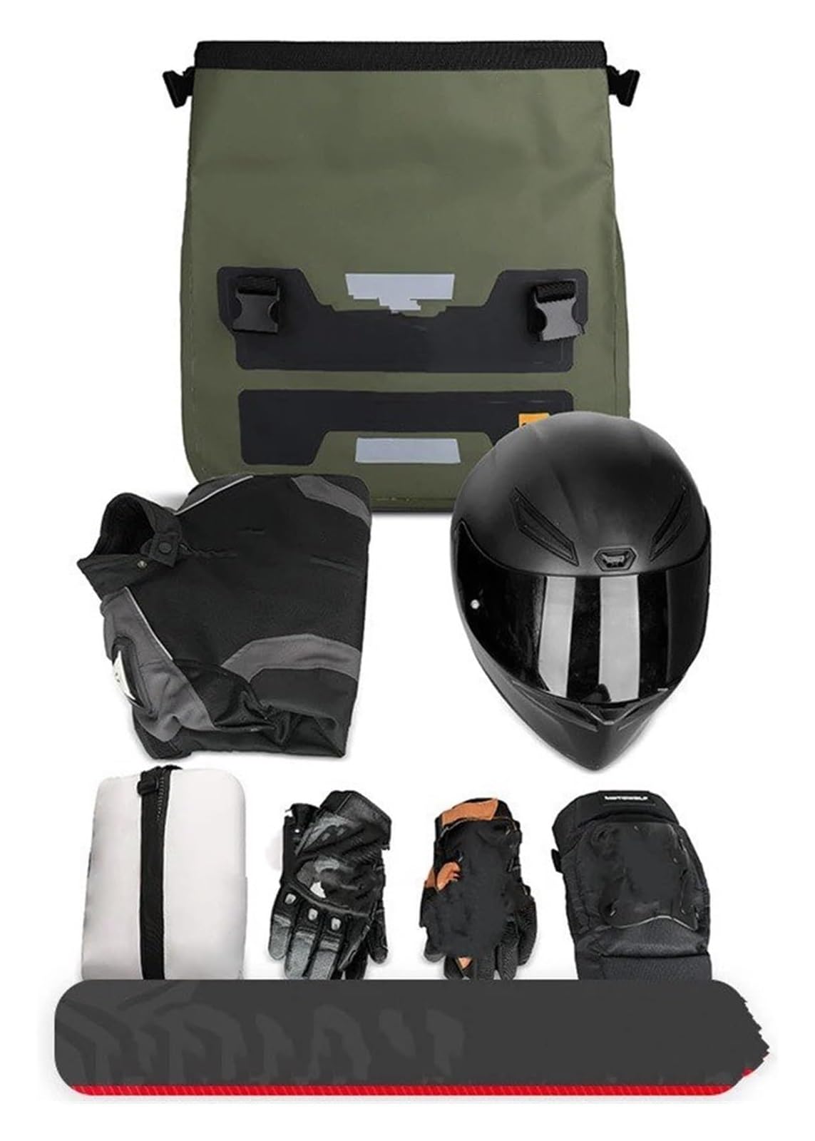 Motocicleta Alforja Bolsas Sillín De Motocicleta Exteriores Viajes Larga Distancia Gran Capacidad Almacenamiento Lateral Impermeable Asiento Trasero Alforja Motor Bolsa Trasera Moto(Verde)
