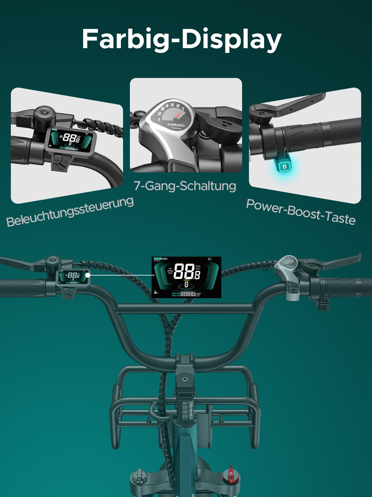 ENGWE L20 Boost Elektrofahrrad für Erwachsene, herausnehmbarer Akku mit 48V 13Ah, Reichweite bis zu 126KM, 20×4,0 Fat-Reifen, 7 Gänge Ebike