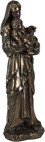 Miniatura 4 de Ebros Gift Inmaculado Corazón de María Virgen Virgen Nuestra Señora de Gracia con Niño Niño Jesús y Cordero de Dios Figura Decoración de Iglesia