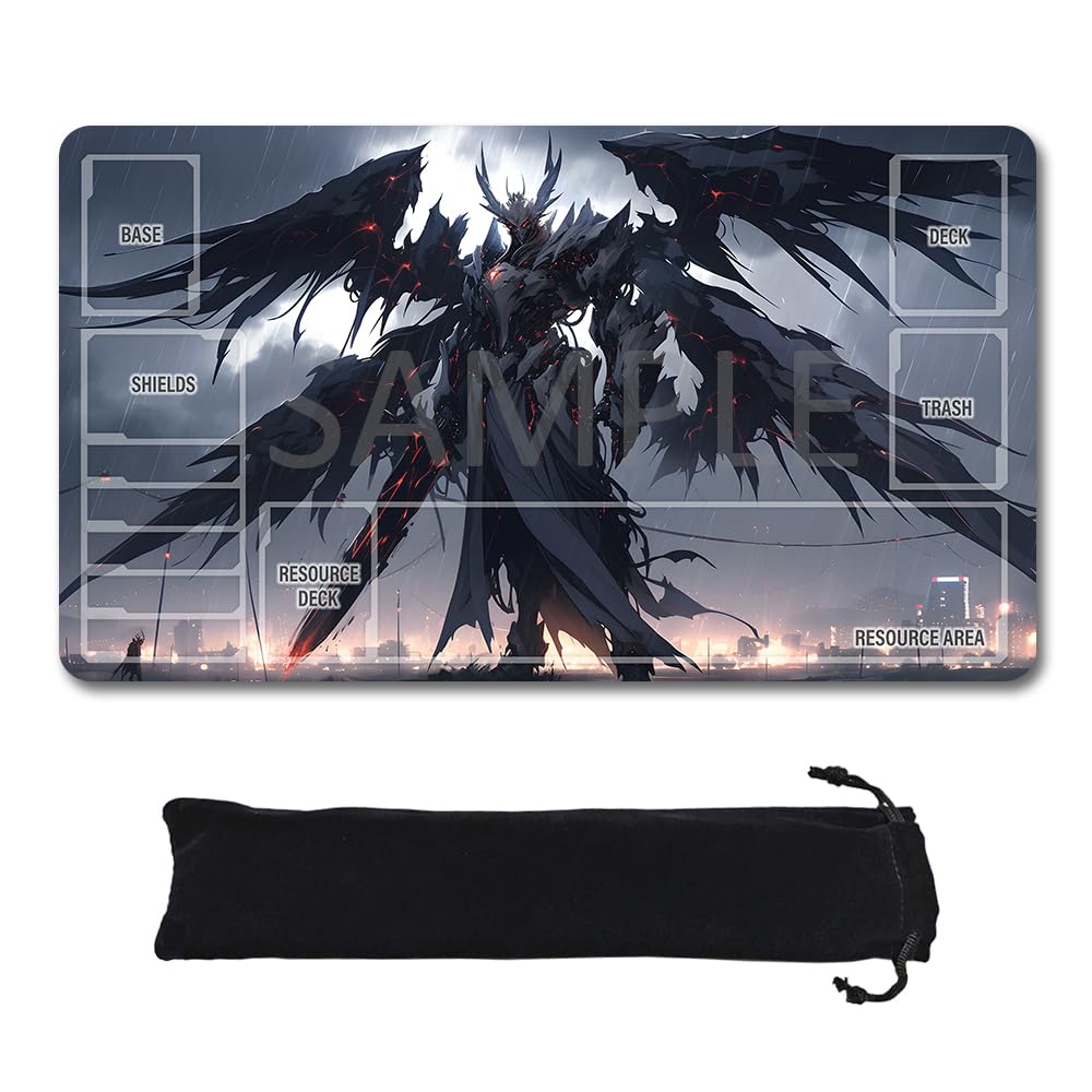 GCG Playmats with Zones - 24"x14" Unofficial GCG Card Game Mat New Player Compatible TCG Player Include Storage Bag (GAODA (6)-Zone)