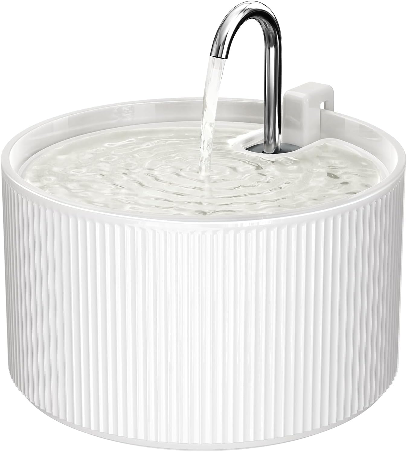 Voluas Ceramic Cat Water Fountain: 2.2L/74oz Cat Fountains for Drinking, Automatic Pet Water Dispenser with Ultra-Quiet Pump and Replacement Filter, Kitty Watering Supplies Indoor Easy Clean BPA-Free