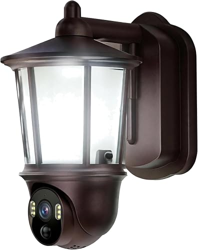 AL Smart Outdoor WiFi Wall Lamp Security Camera 3MP HD Weatherproof Wireless Dome Cam with Night Vision - Model M26-9-2