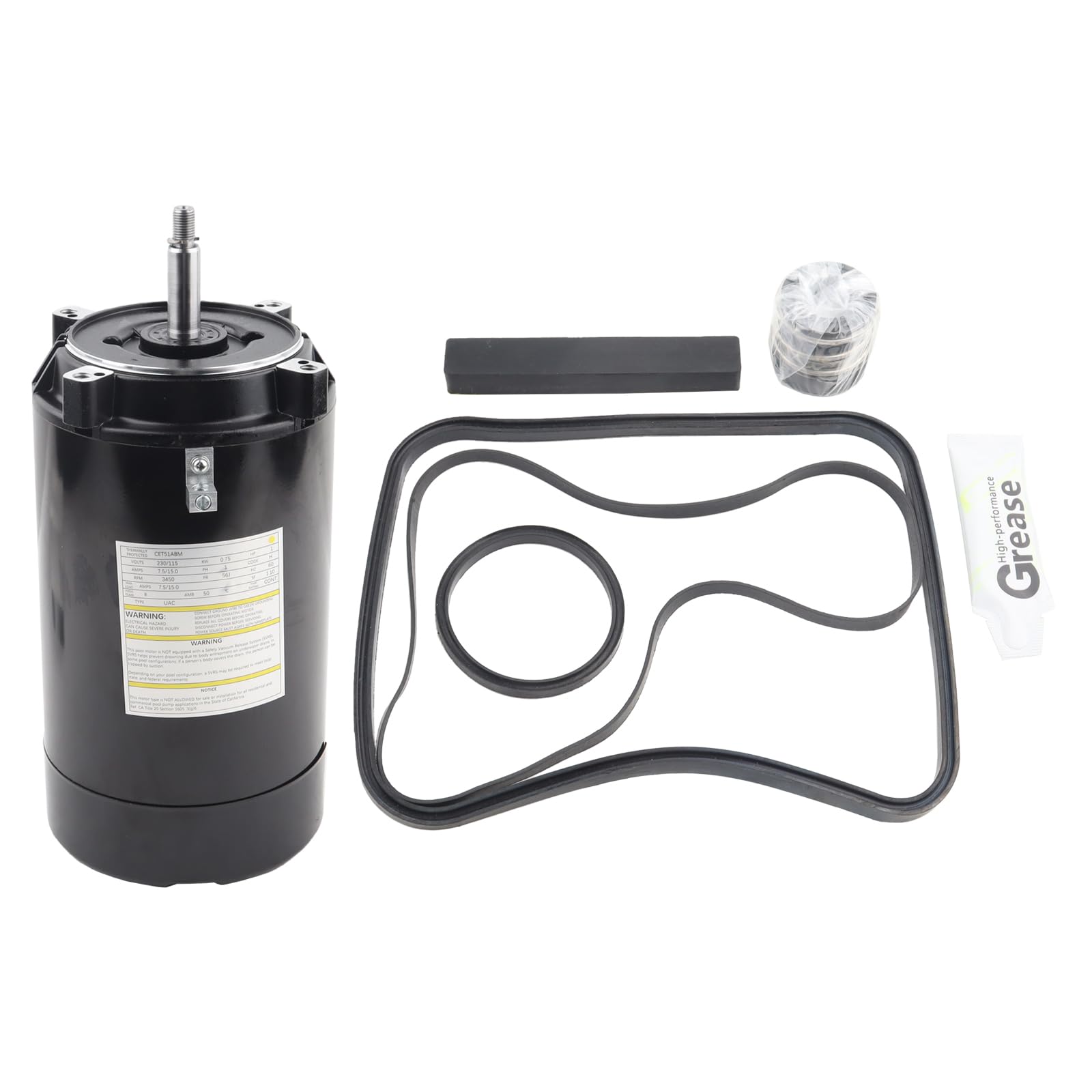 Photo 1 of 1HP Pool Pump Motor & Centrifugal Pump Replacement Motor FIT Century UST1102 FIT Hayward Super Pump SP2607X10-56J Frame Threaded Shaft - 3450 RPM 115/230V Dual Voltage (1-Pack)