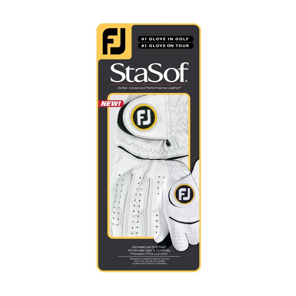 FootJoy Women's StaSof Prior Generation Golf Glove, White Large, Worn on Left Hand