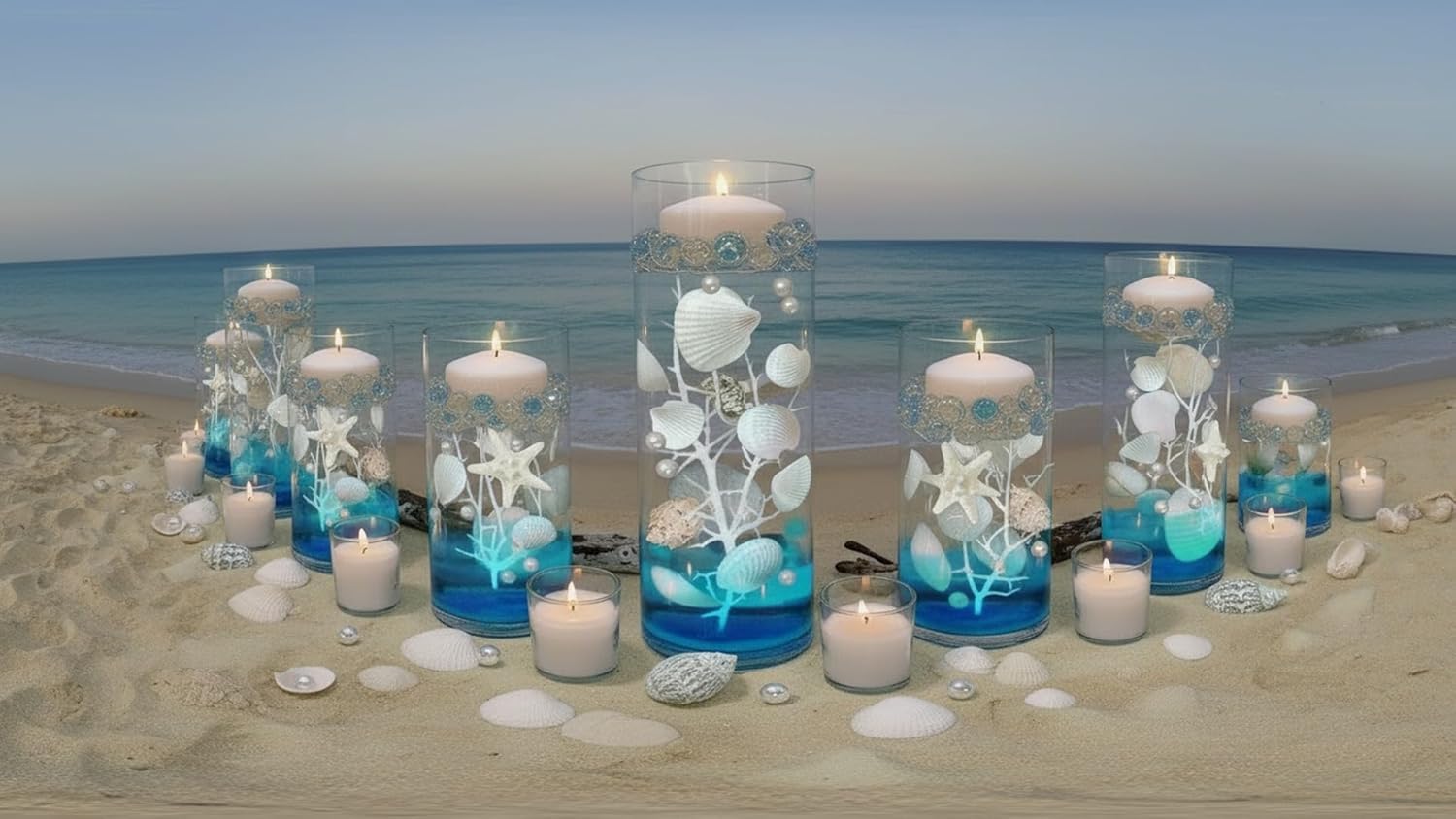 Amazon.com: Vase Pearlfection 75 Floating White Seashells-Starfish