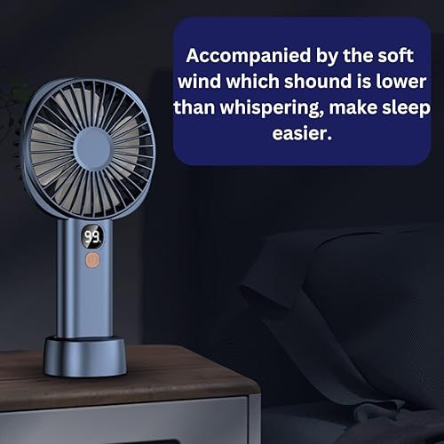 Miniatura 6 de Vortex S-19 USB MINI FAN Azul Pequeño Práctico Práctico Inalámbrico Recargable Potente 5 niveles de velocidad Opción de modo de viento natural