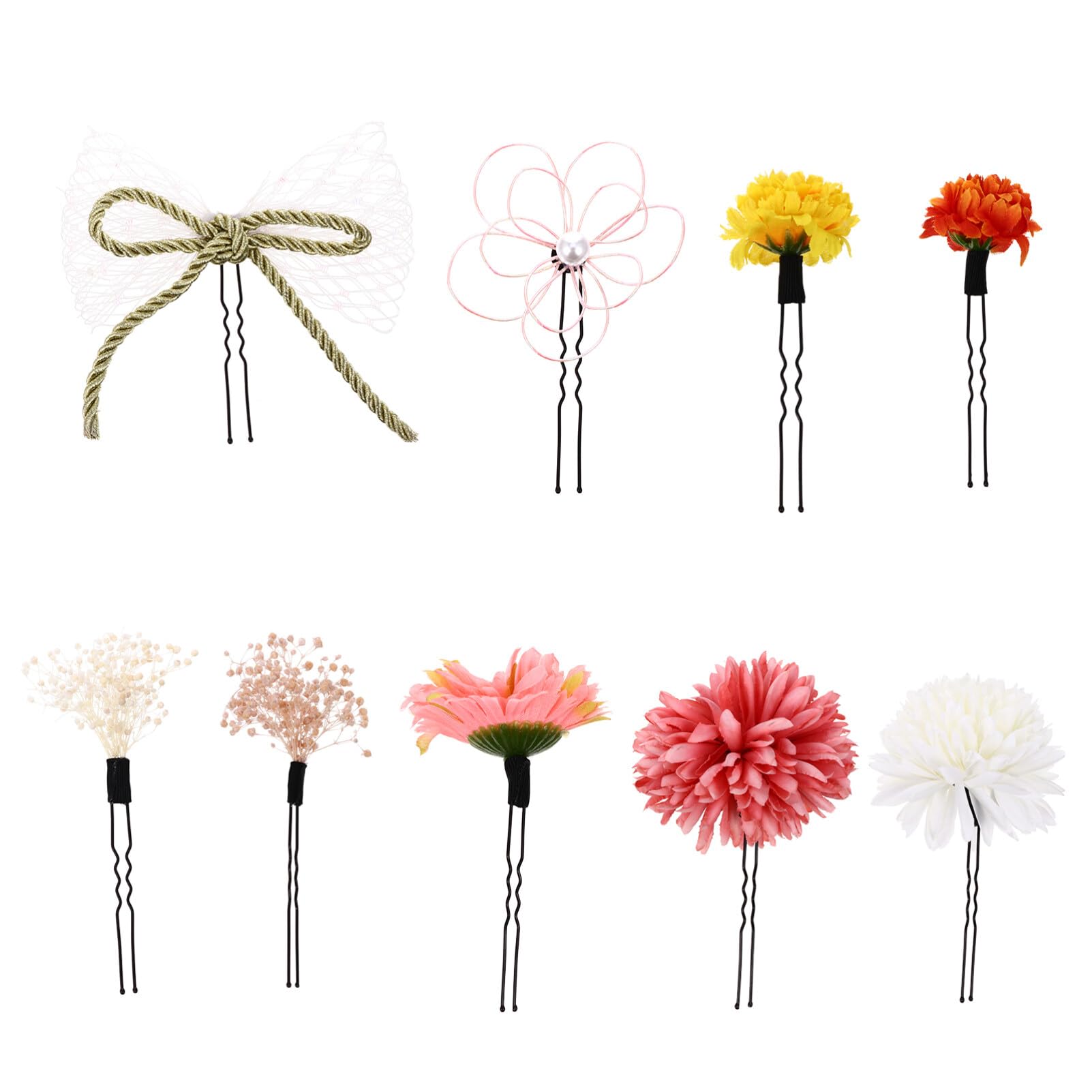 LALAFINA 3sätze Kimono Haarschmuck Mit Blumenkopfbedeckung Aus Konservierten Blumen Für Hochzeiten Und Besondere Anlässe Dekorative Haaraccessoires Für