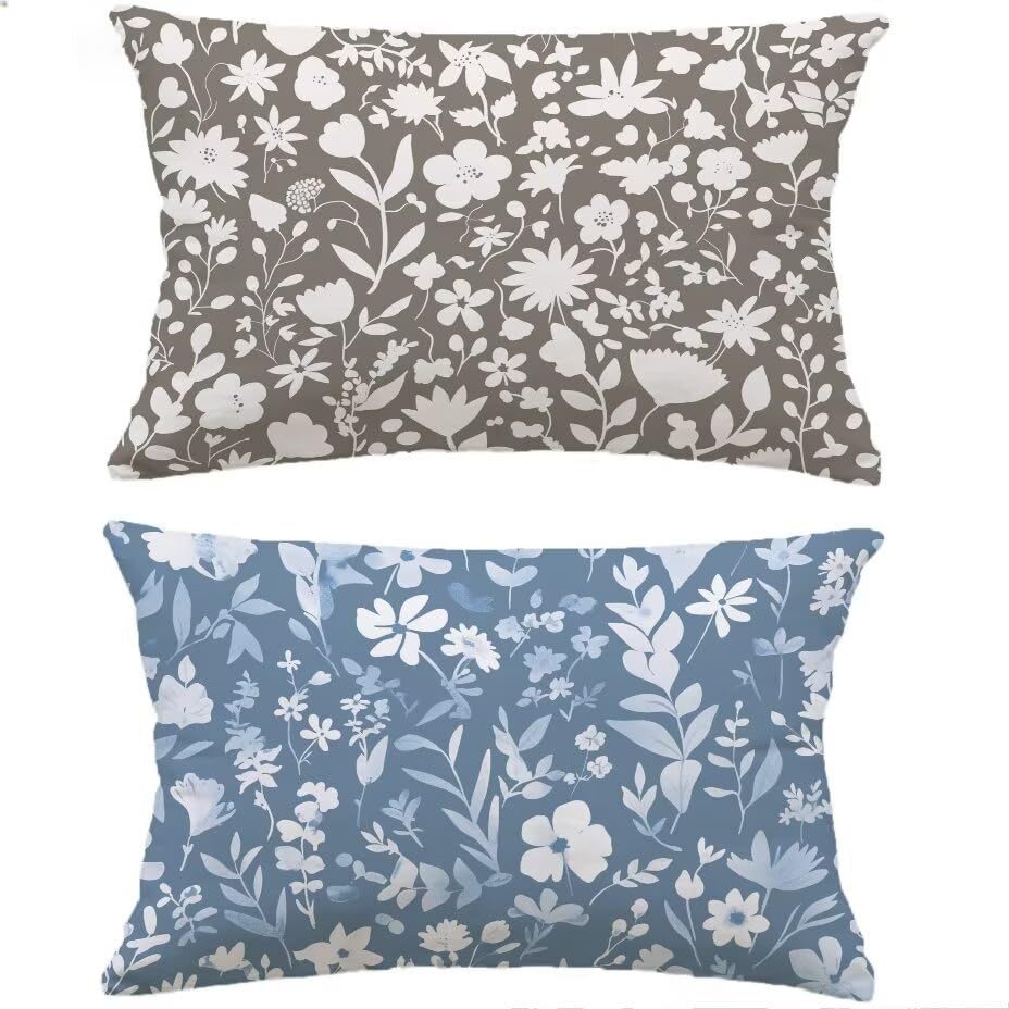 Housse de coussin de jardin 40x70 cm étanche gris lot de 2 - 2