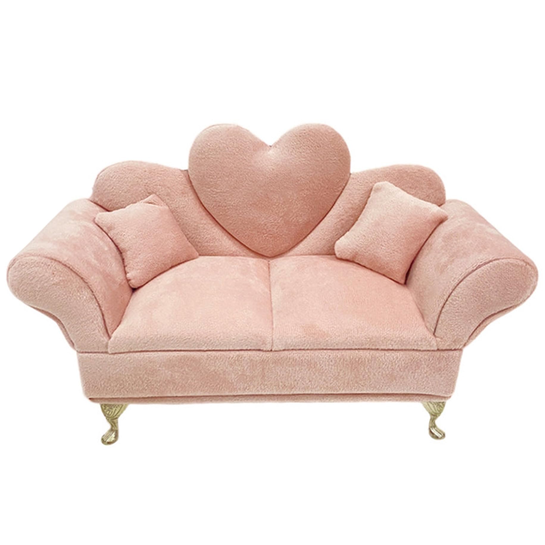 Muzrunq Dollhouse Furniture Cute Doll Couch Jewelry Box Soft Velvet Jewelry Box 1/6 Scale Miniature Dollhouse Accessories Pink