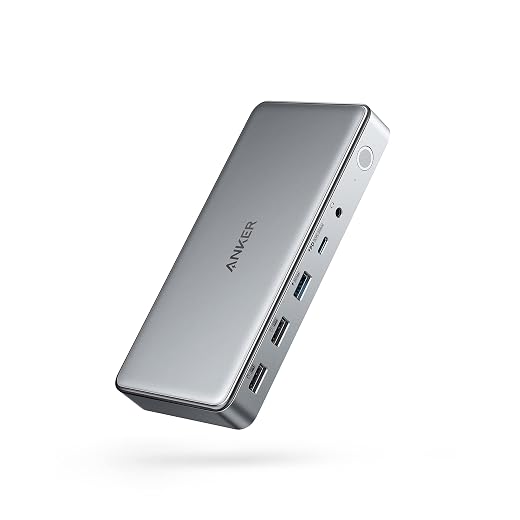 Anker Triple Display Docking Station for M1 MacBooks, 563 USB C Docking Station (10-in-1), with Dual HDMI Ports and DisplayPort, 100W Charging for Laptop, 30W Charging for Phone, 5 Gbps Data Transfer