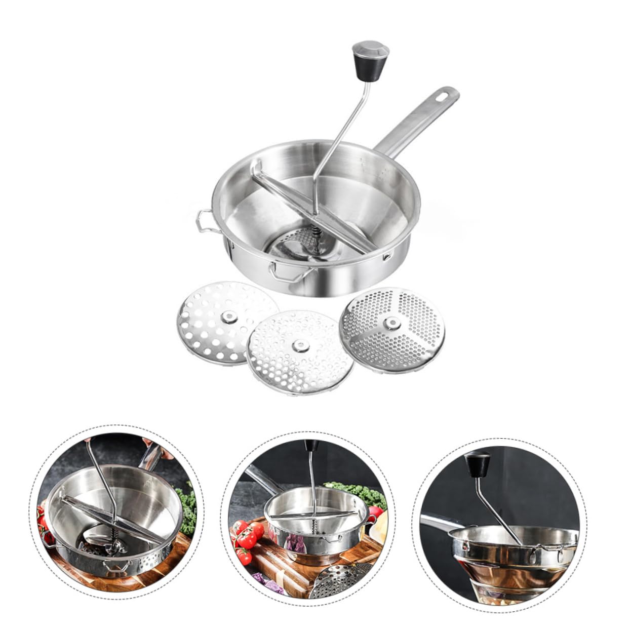 MAGICLULU Küchenutensil Lebensmittelrührer aus Edelstahl Sicher für Küche für Langlebig Edelstahl Gemüse und Speisen Kochen | Silber, Küchenutensilien für Kochen, Sicher und Langlebig, Eco Freundlich