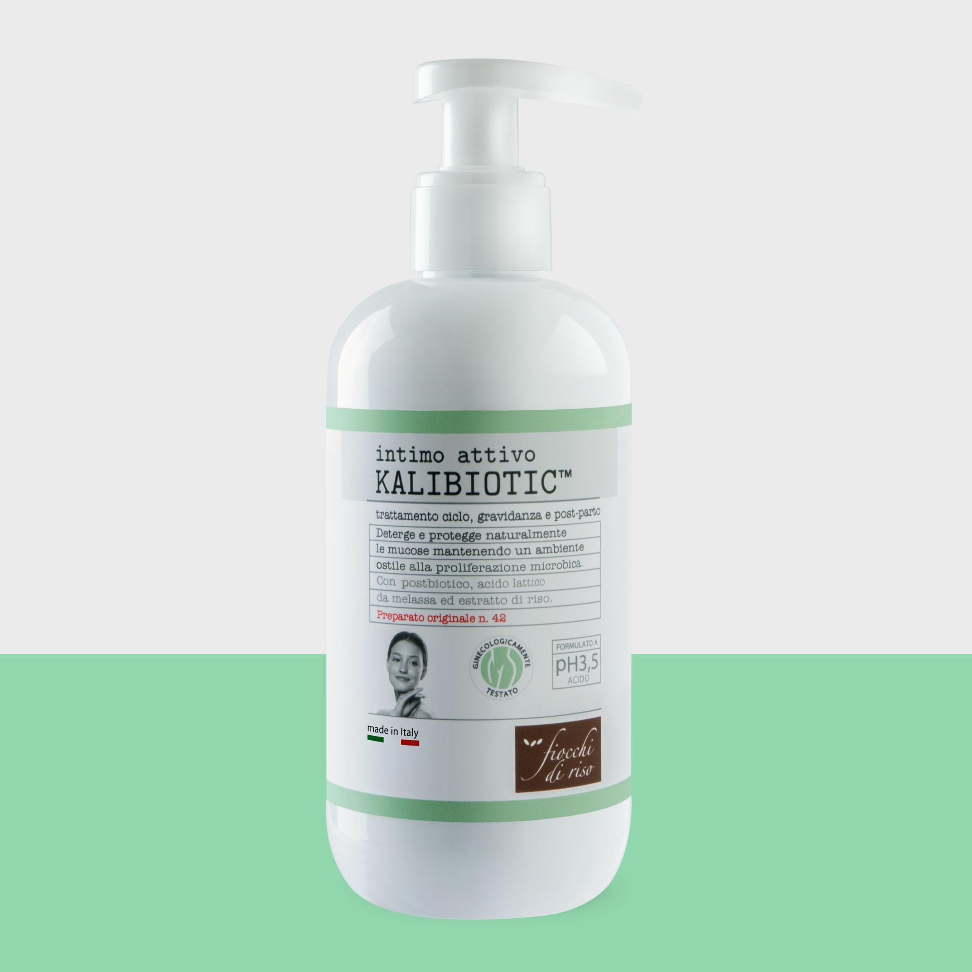 Fiocchi di Riso - Intimo attivo KALIBIOTIC™ - 240ml - IGIENE INTIMA - Deterge e protegge naturalmente le mucose mantenendo un ambiente ostile alla proliferazione microbica. Pack riciclato