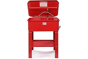 AutoForever 20 Gallon Automotive Parts Washer Cleaner Cabinet Heavy Duty Electric Solvent Pump Red