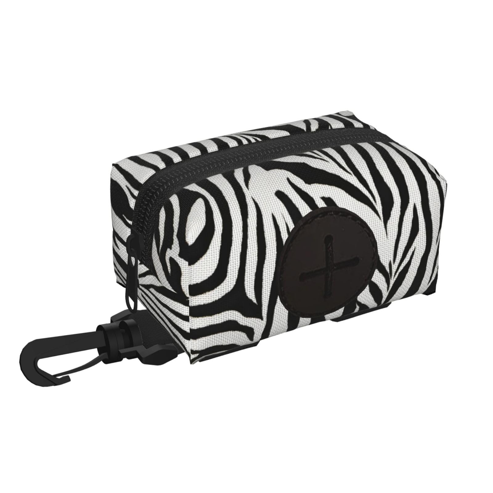Pphgut Black Zebra Print Print Waterproof Pet Waste Treat Bag Outdoor Walking Hiking Pouch Camping Accessory
