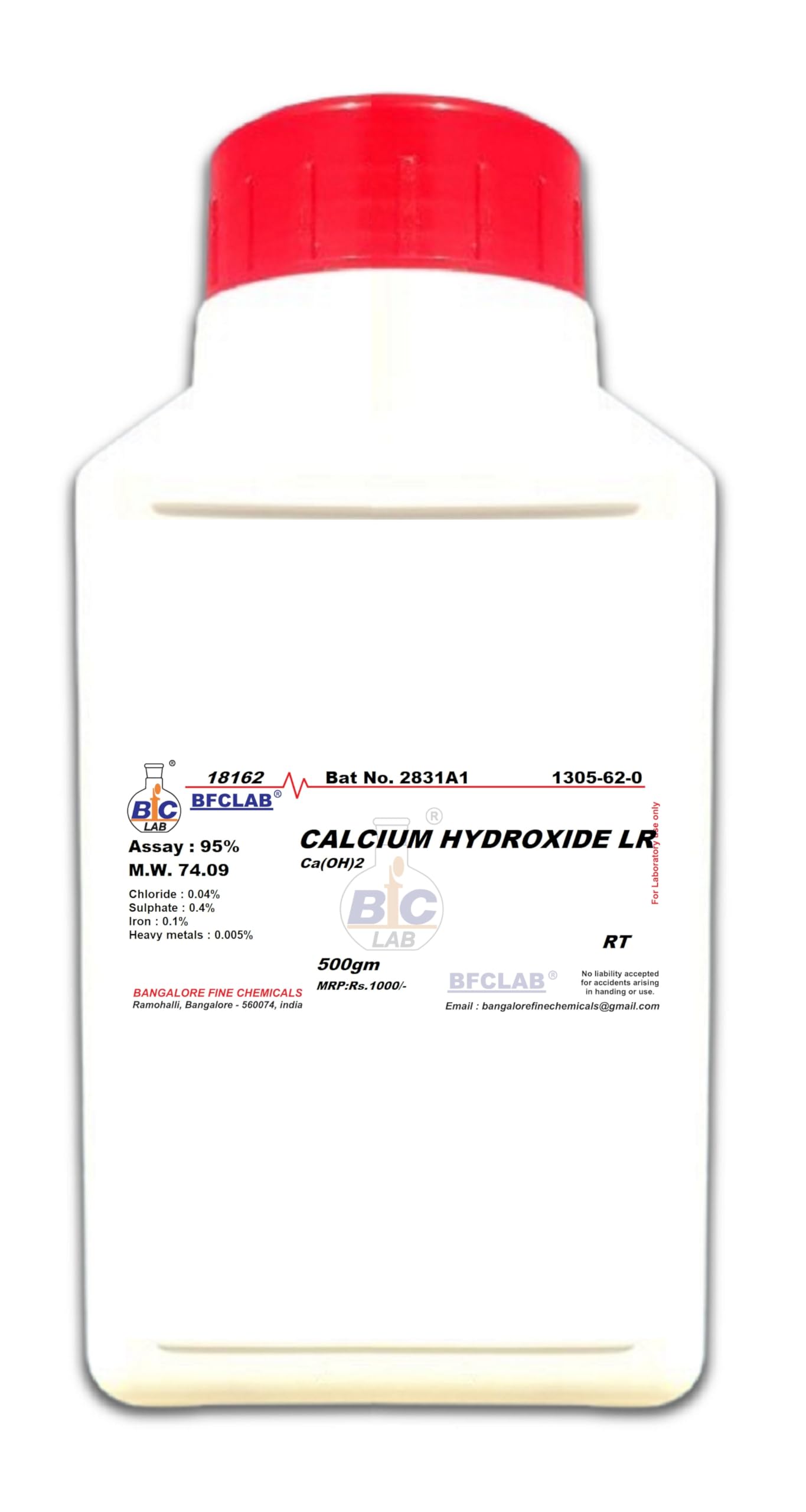 BFC CALCIUM HYDROXIDE LR - 500gm, (Ca(OH)2) CAS No.1305-62-0-picture-29
