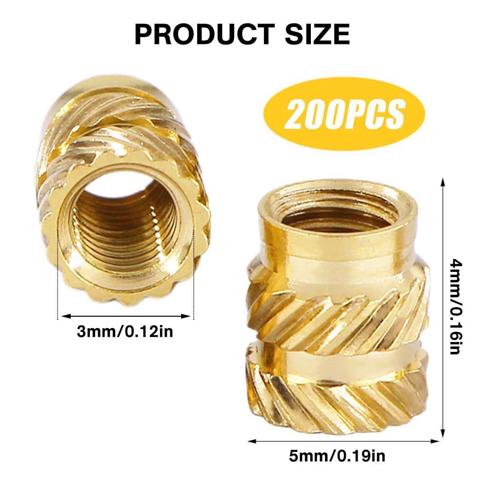 Inserti M2 M3 4MM M5 Tixqeaif Kit 1000 Inserti Filettati Per Plastica - Per Stampa 3D E Stampaggio A Iniezione Strumenti Pressa Stampaggio