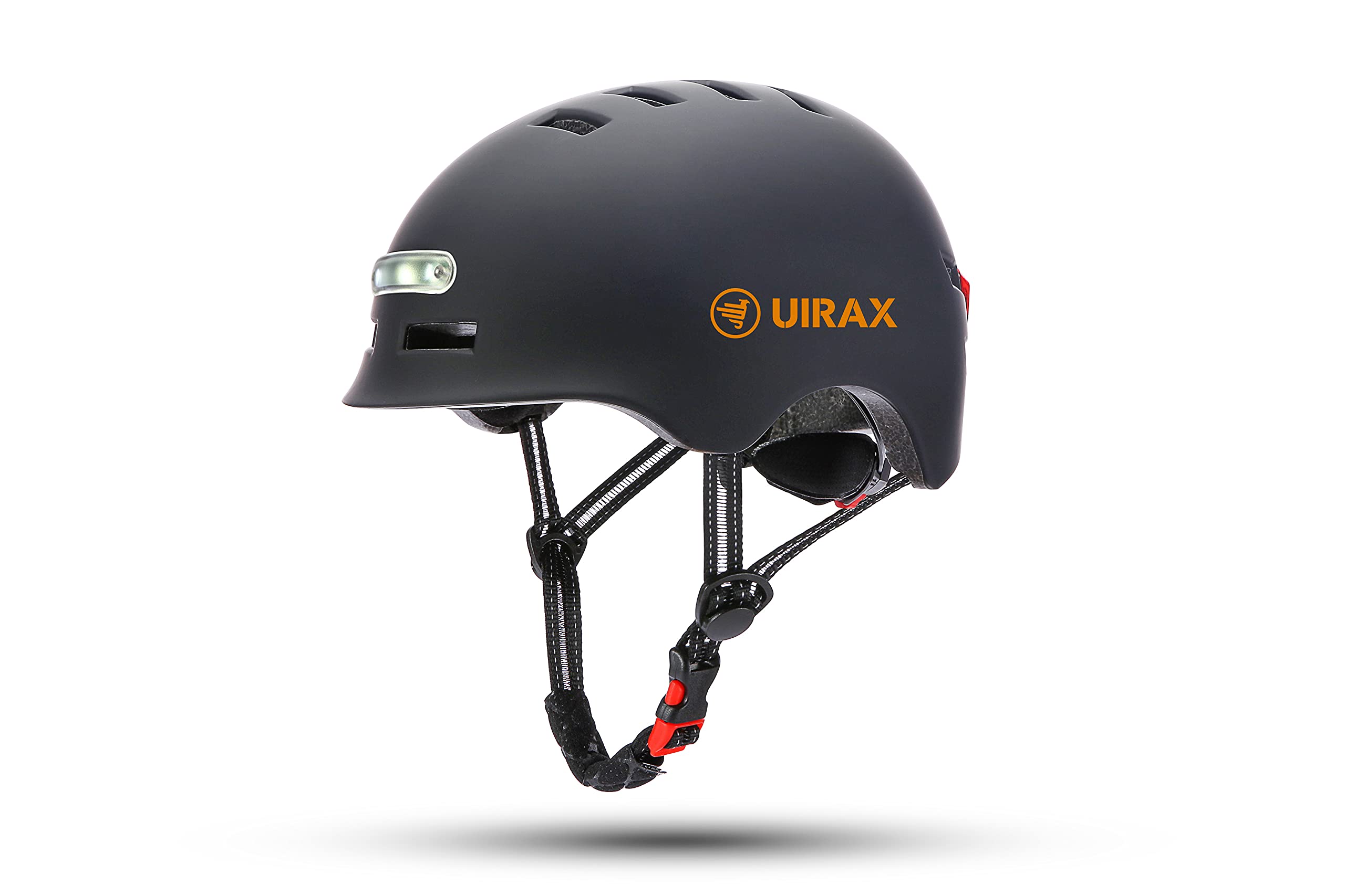 Casco LED UIRAX (Negro, Large), Recargable, USB, Varios Modos de luz