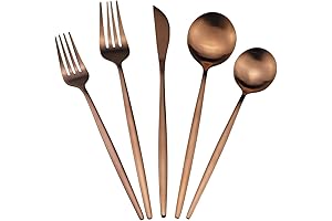 60-Piece Modern Matte Silverware Set, Uniturcky 304 Stainless Steel Flatware Cutlery Set,...