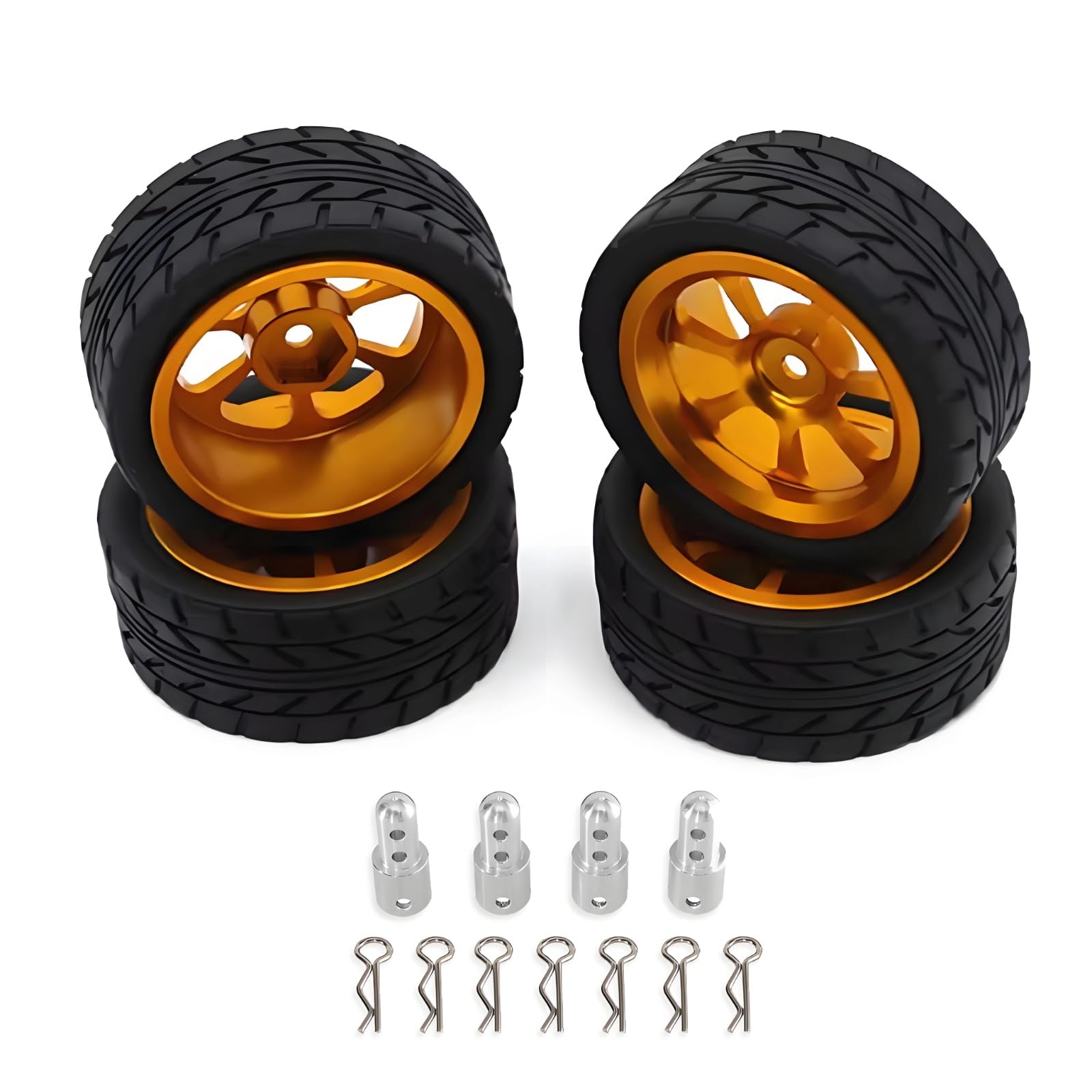 Rc Aggiorna Parti Per MJX Per Hyper Go 14303 14304 14302 14301 1/14 65mm Per Rally Pneumatici Per Ruote In Metallo Ad Alta Resistenza CNC Parti Di Modifica Per Auto RC(Brass)