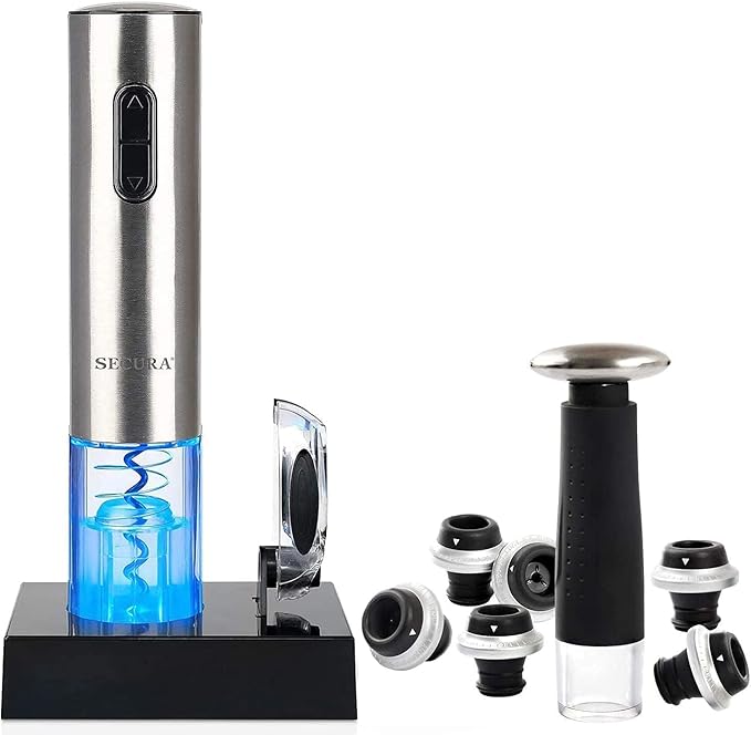 Secura Bundle Electric Wine Opener and Vacuum Wine Saver