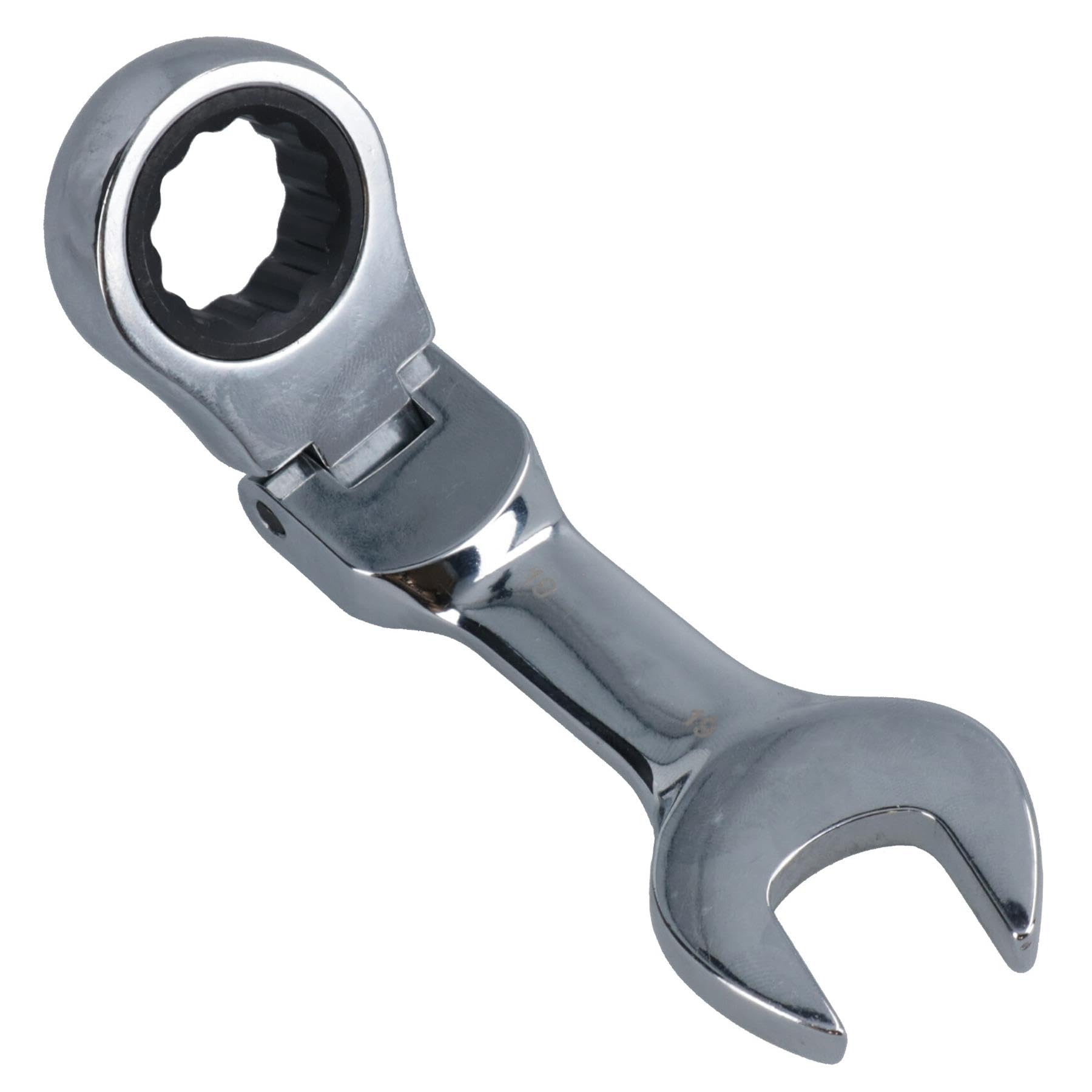 Ab Tools Silver 19Mm Stubby Flexi Ratchet Combination Spanner Metric Wrench 72 Teeth Spn24