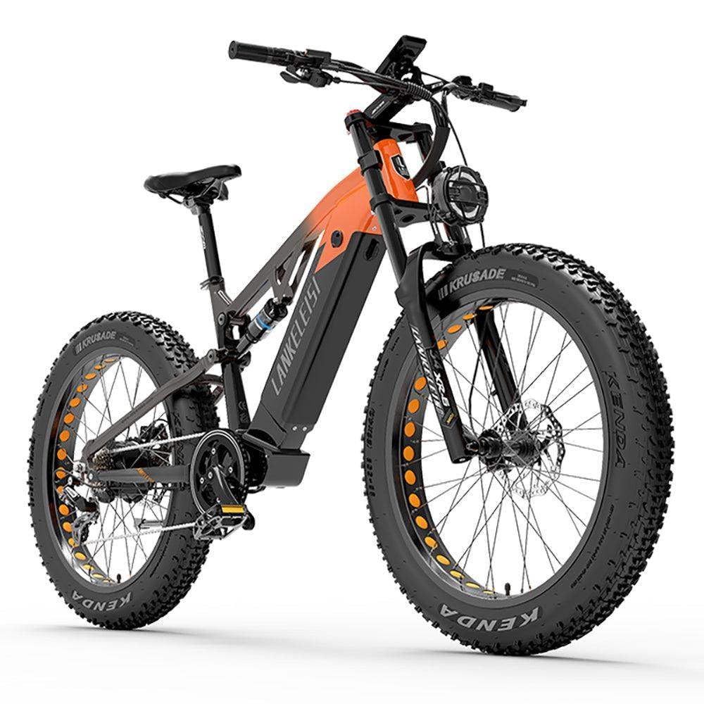 LANKELEISI RV800 Plus E-Bike Mountainbike 26 Zoll für Herren und Damen, Vollfederung E-MTB Fatbike mit 48V 20Ah Wechselakku, Reichweite bis zu 150KM