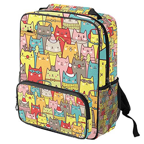Sac à dos ordinateur portable avec motif chat pour le travail et loisirs
