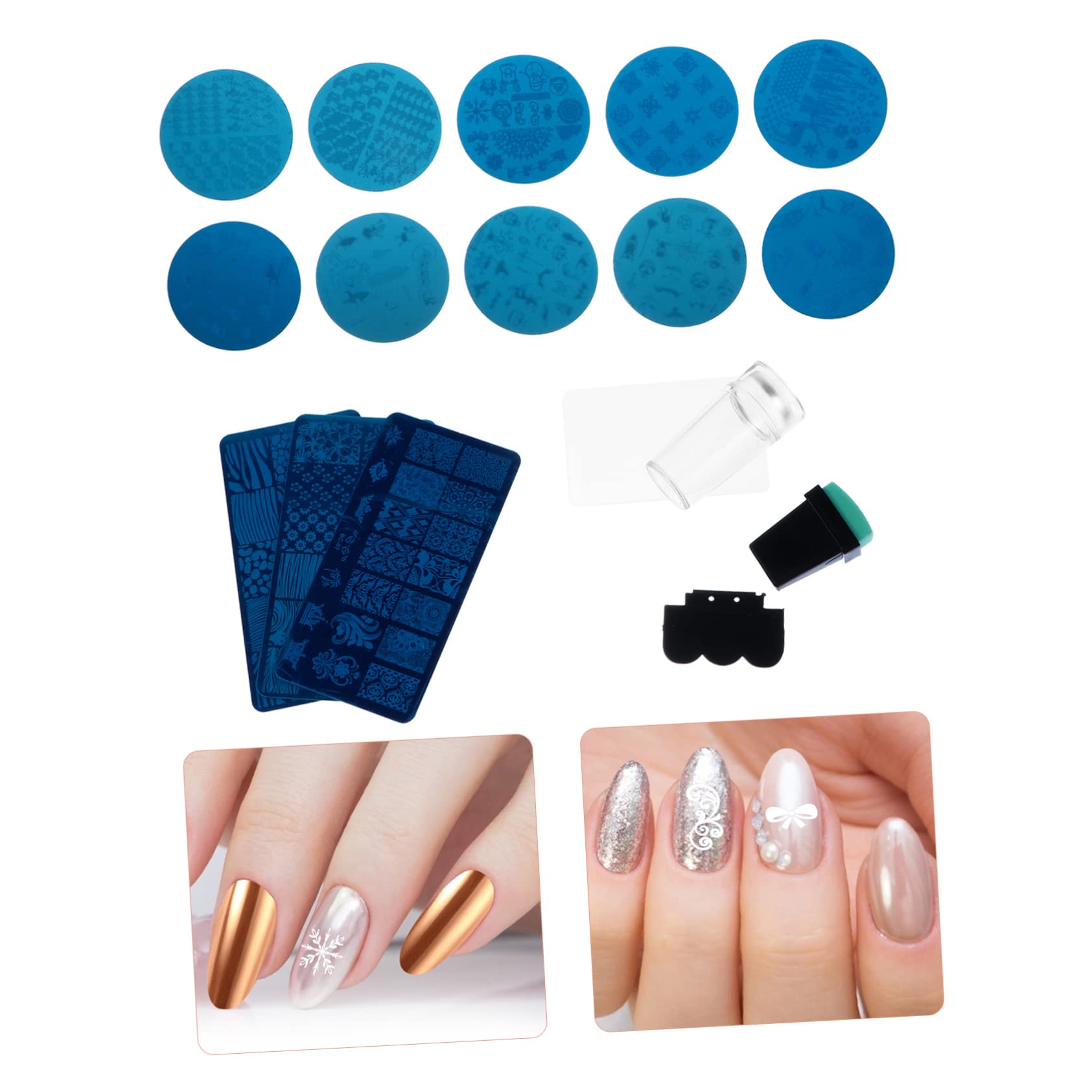 CALLARON 2 Set Piastre Per Stamping Unghie Template Creativi Per Nail Art Diy Facili Usare E Per Manicure Casa Amiche 13 Pezzi*2