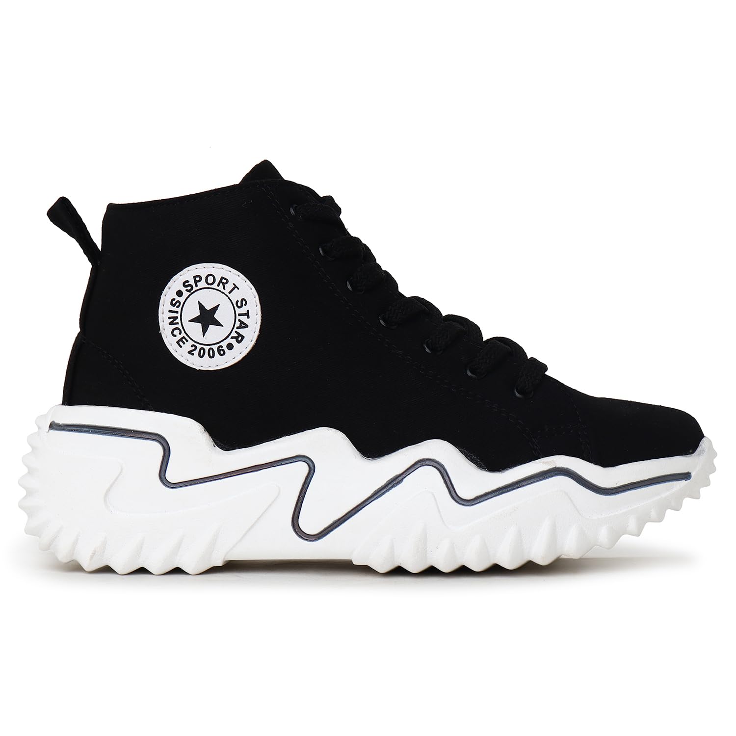 SPORT STARWomen's Black Canvas Sneakers-4601 (7)