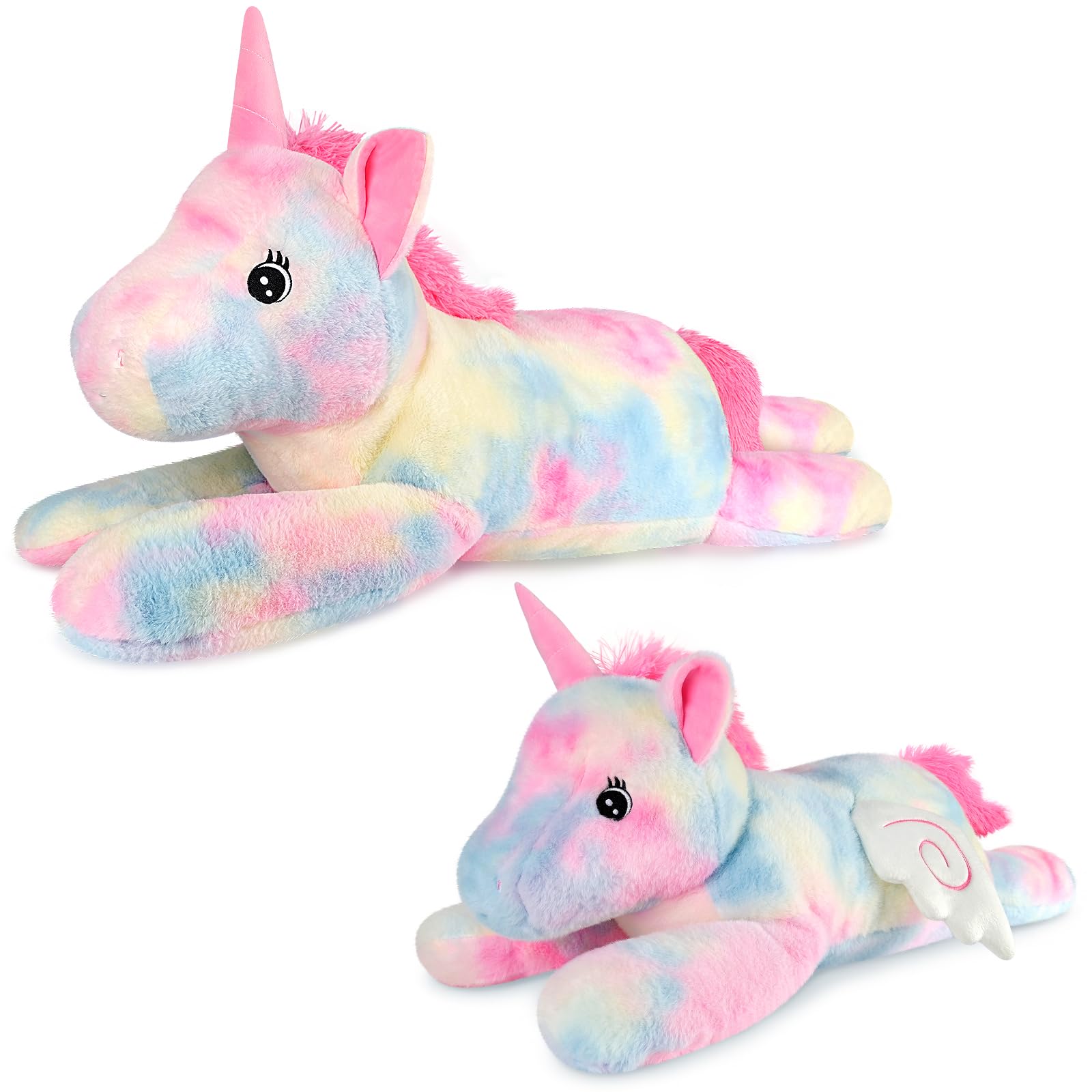 43 inch Giant Unicorn Stuffed Animal Lifelike Giant Plush Unicorn Toys for Stress Relief Companion Soft Big Stuffed