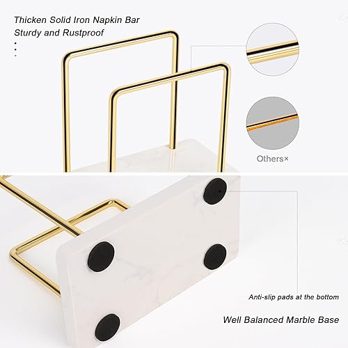 Miniatura 3 de Livabber Servilletero, Almacenamiento de Servilletas de Metal Moderno Dispensador de Papel Tisú Independiente para Mesa y Encimera de Cocina (Base
