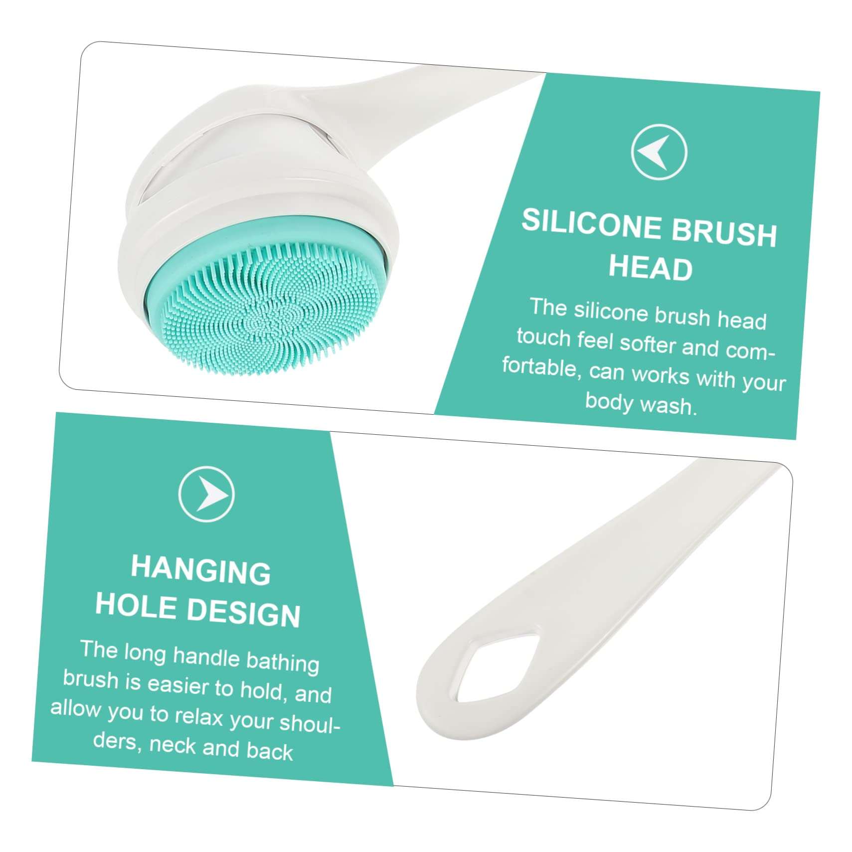 FRCOLOR Spazzola Elettrica da Bagno Manico in Silicone per Scrub Corpo e Schiena