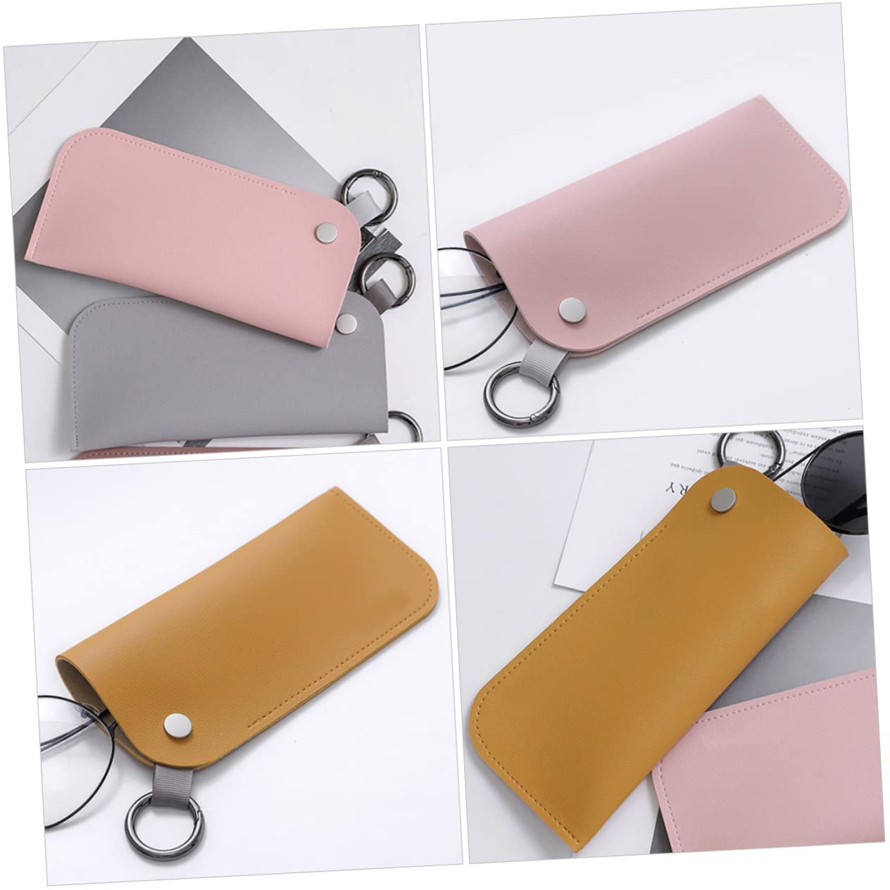 FOMIYES Estuche De Gafas De Sol De Protección Blanda Con Anillo Y Almacenar Gafas Y Accesorios