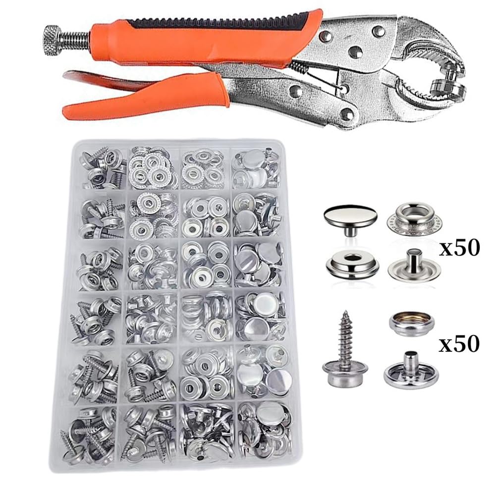 Set mit Druckknöpfen, verstellbar, mit Druckknöpfen für Leinwand, Bootsabdeckungen